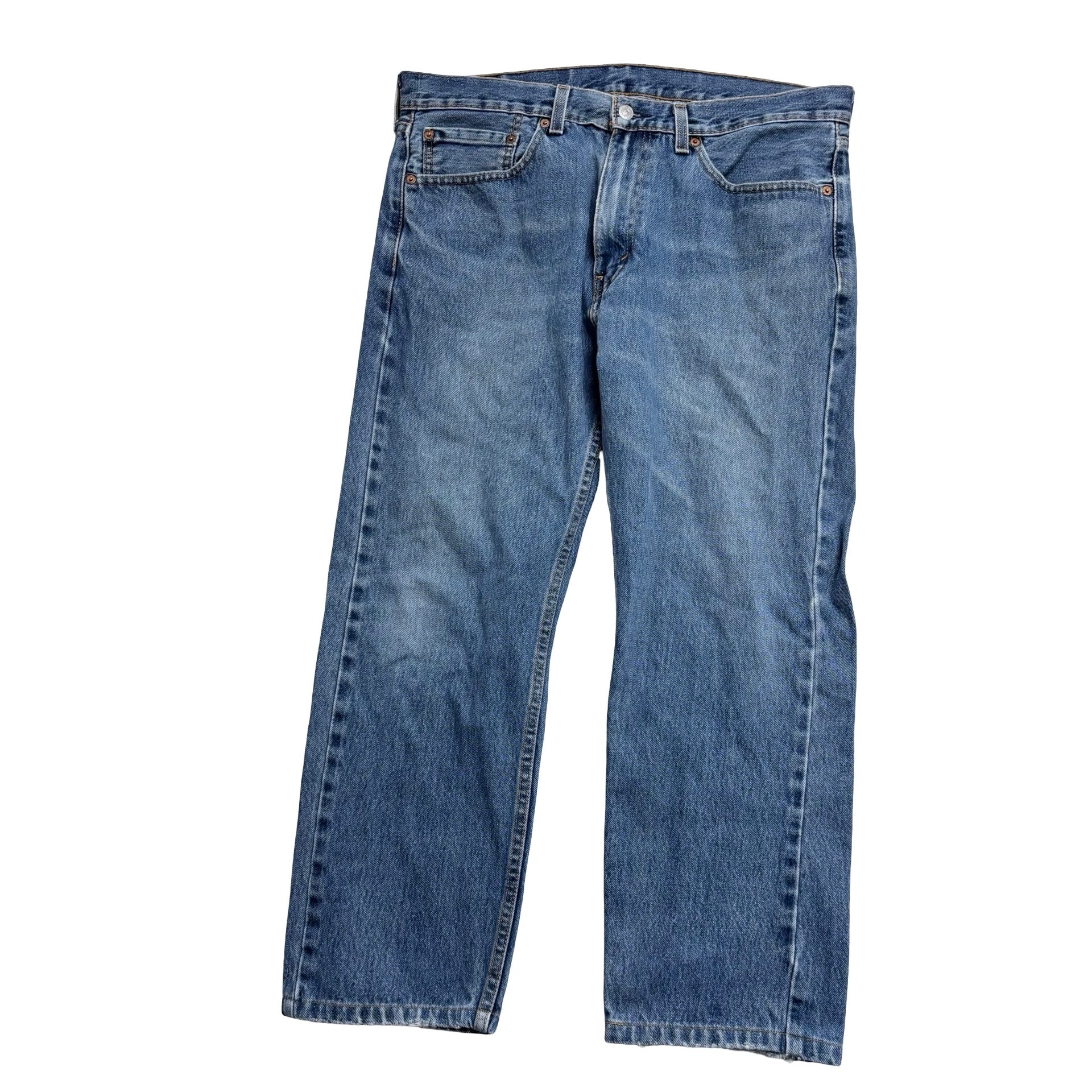 Levis 505 Jeans W36 L26 Mens Light Blue Regular Straight Fit Denim (F)