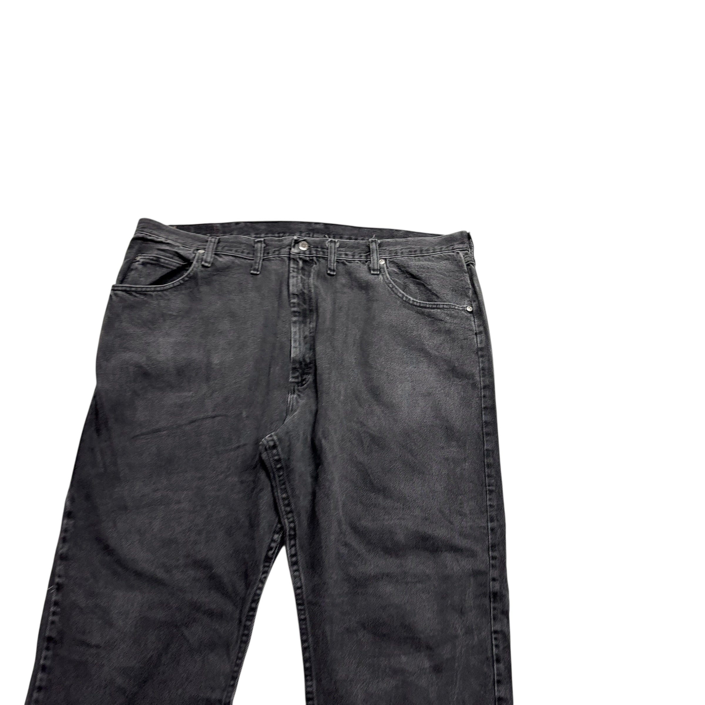 Wrangler Jeans W44 L30 Mens Black Relaxed Straight Fit Denim