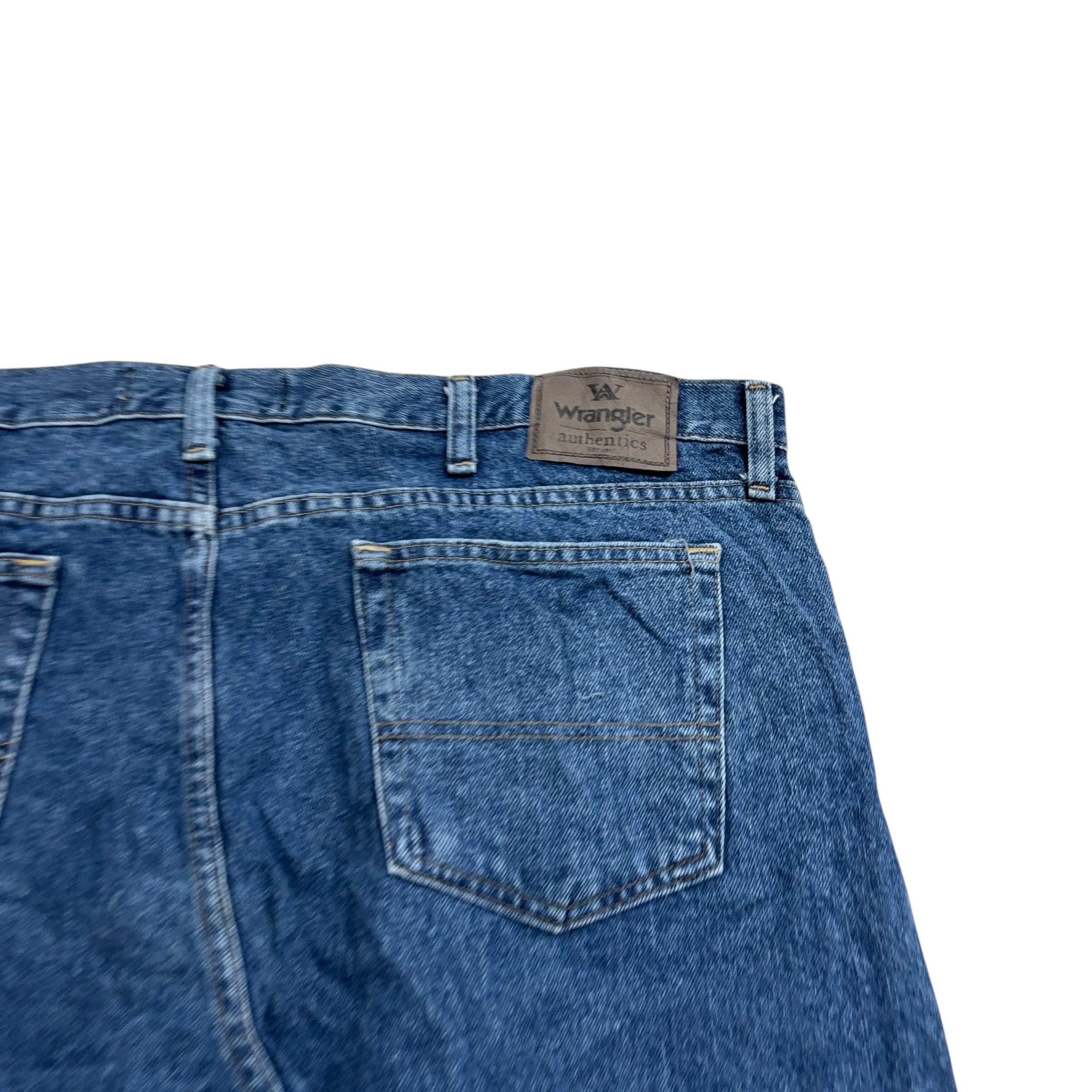 Wrangler Jeans W42 L30 Mens Mid Blue Relaxed Straight Fit Baggy Denim (E)
