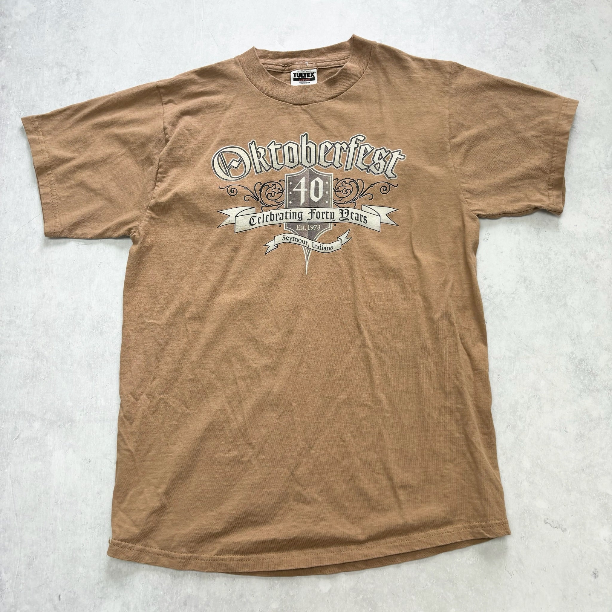 Vintage T Shirt Mens Medium Brown 00s Beer