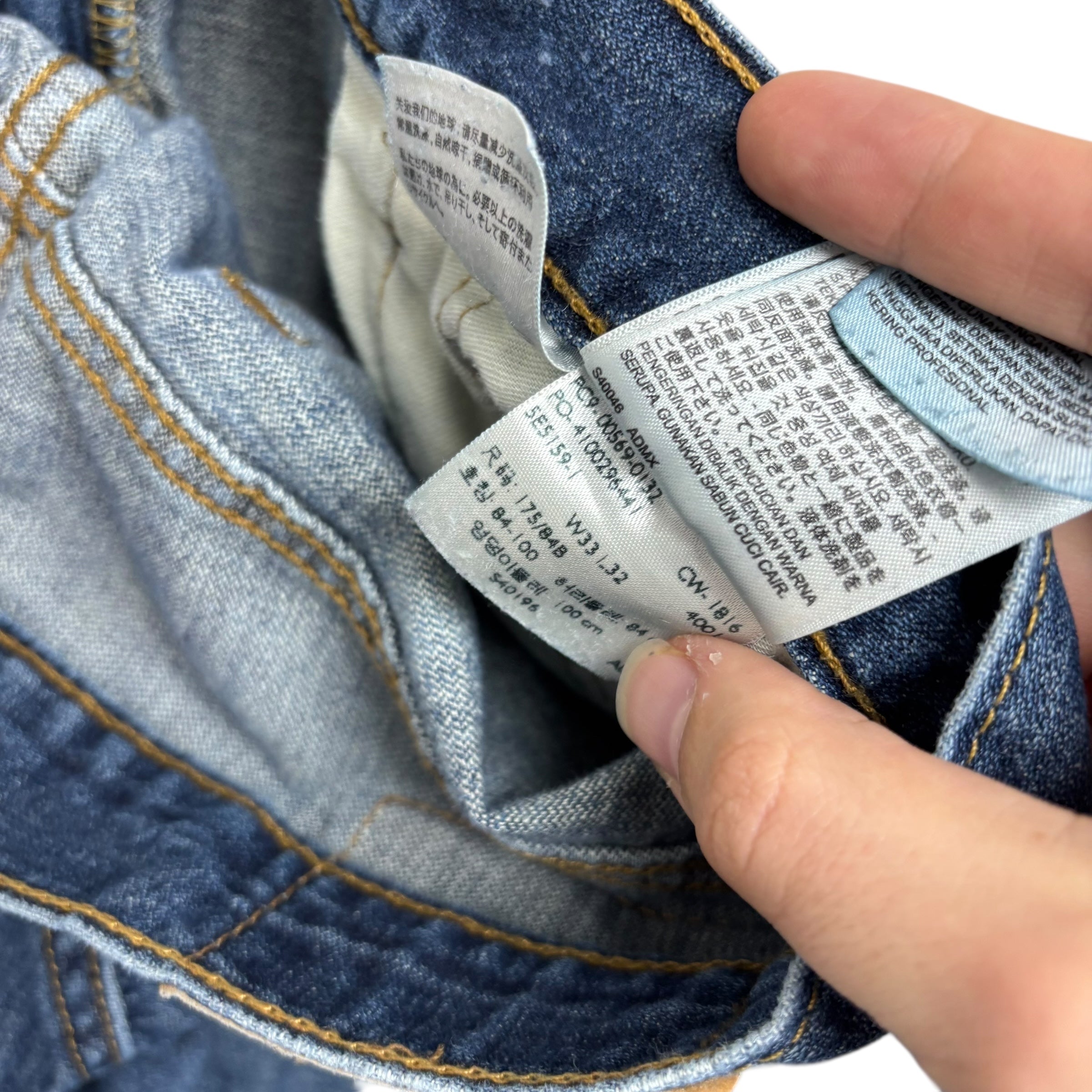 Levis 569 Jeans W33 L31 Mens Mid Blue Baggy Relaxed Straight Fit Denim (F)