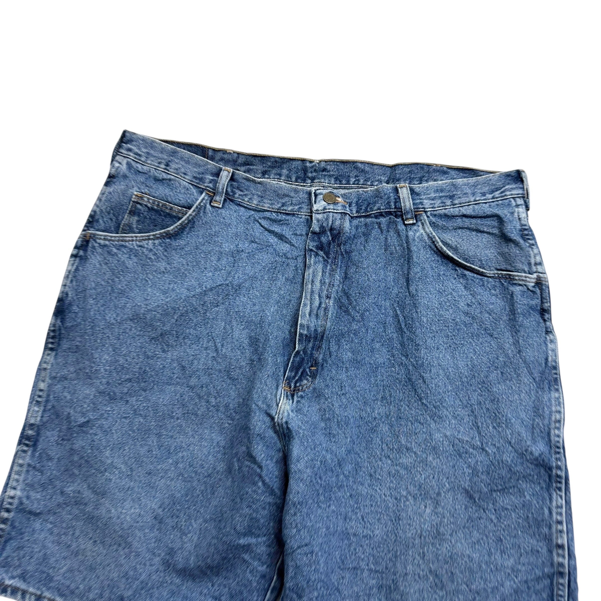 Vintage Wrangler Baggy Jorts W42 Mens Denim Shorts Mid Blue Relaxed Fit (E)