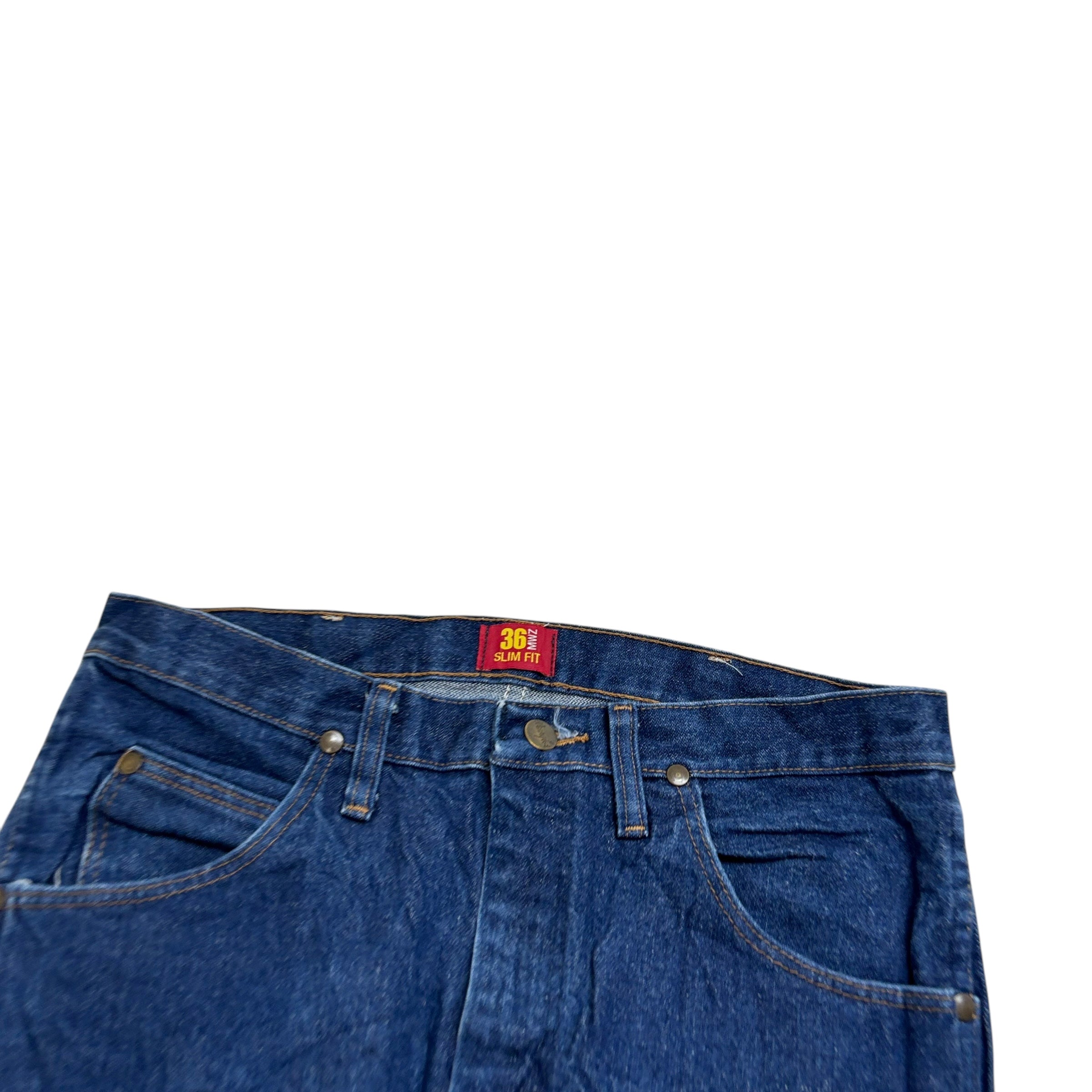 Wrangler Jeans Cowboy Cut W32 L34 Mens Dark Blue 36MWZ Slim Fit Denim