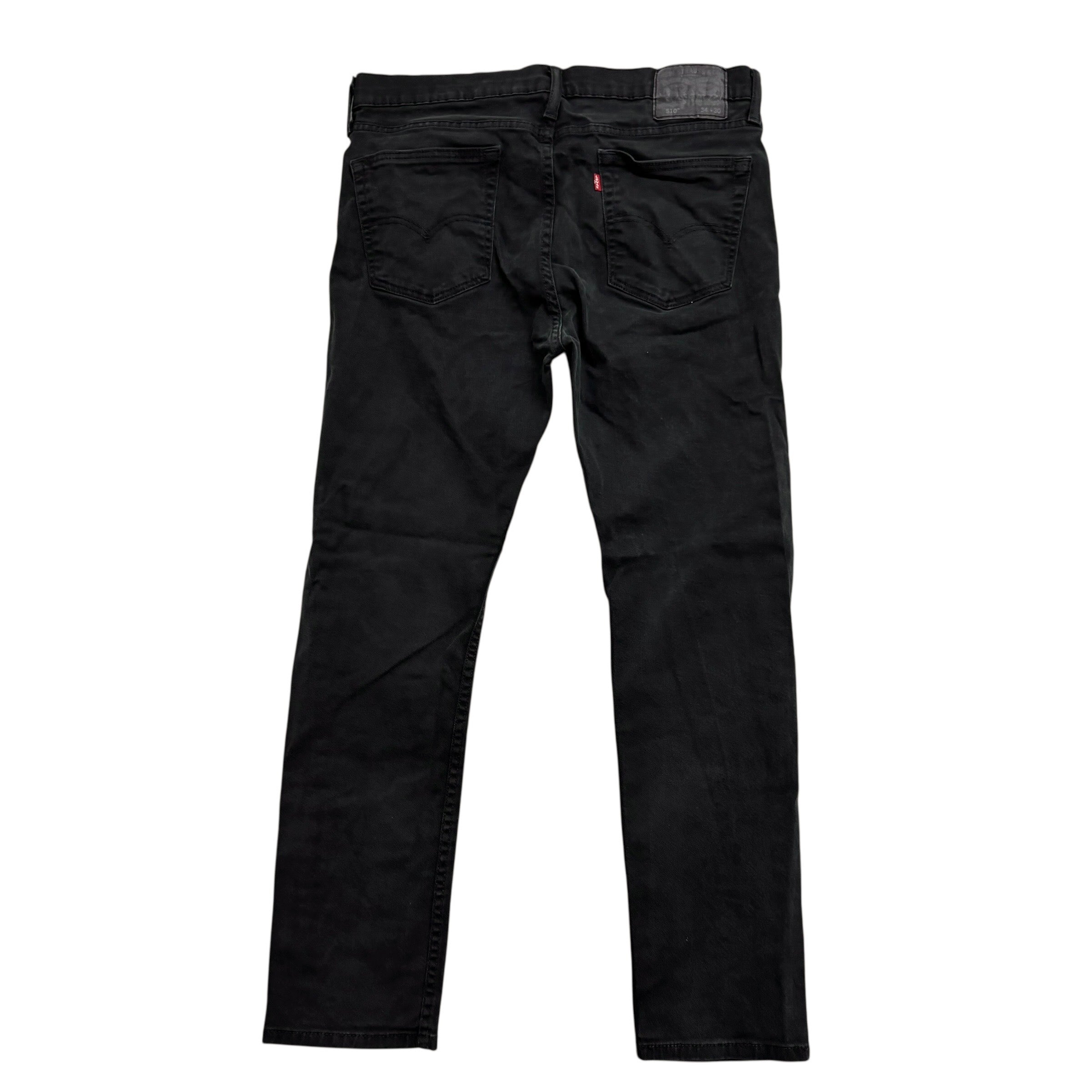 Levis 510 Jeans W34 L30 Mens Black Skinny Fit Stretch Denim