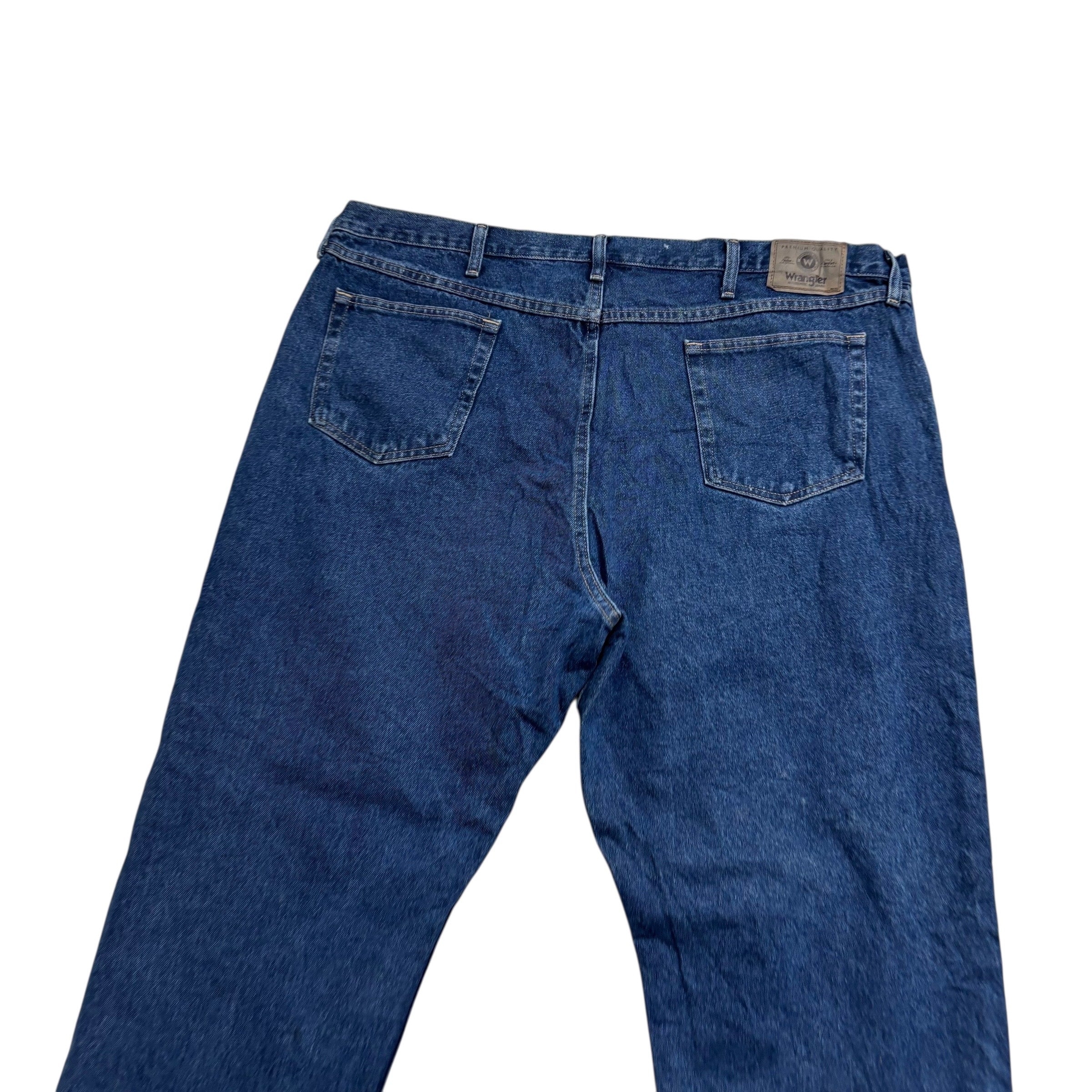 Wrangler Jeans W46 L29 Mens Dark Blue Relaxed Straight Fit Denim (E)