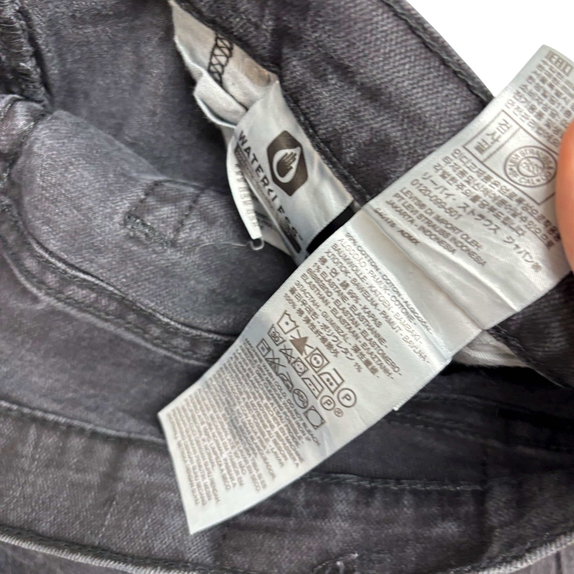 Levis 559 Jeans W36 L33 Mens Black Regular Straight Fit Stretch Denim