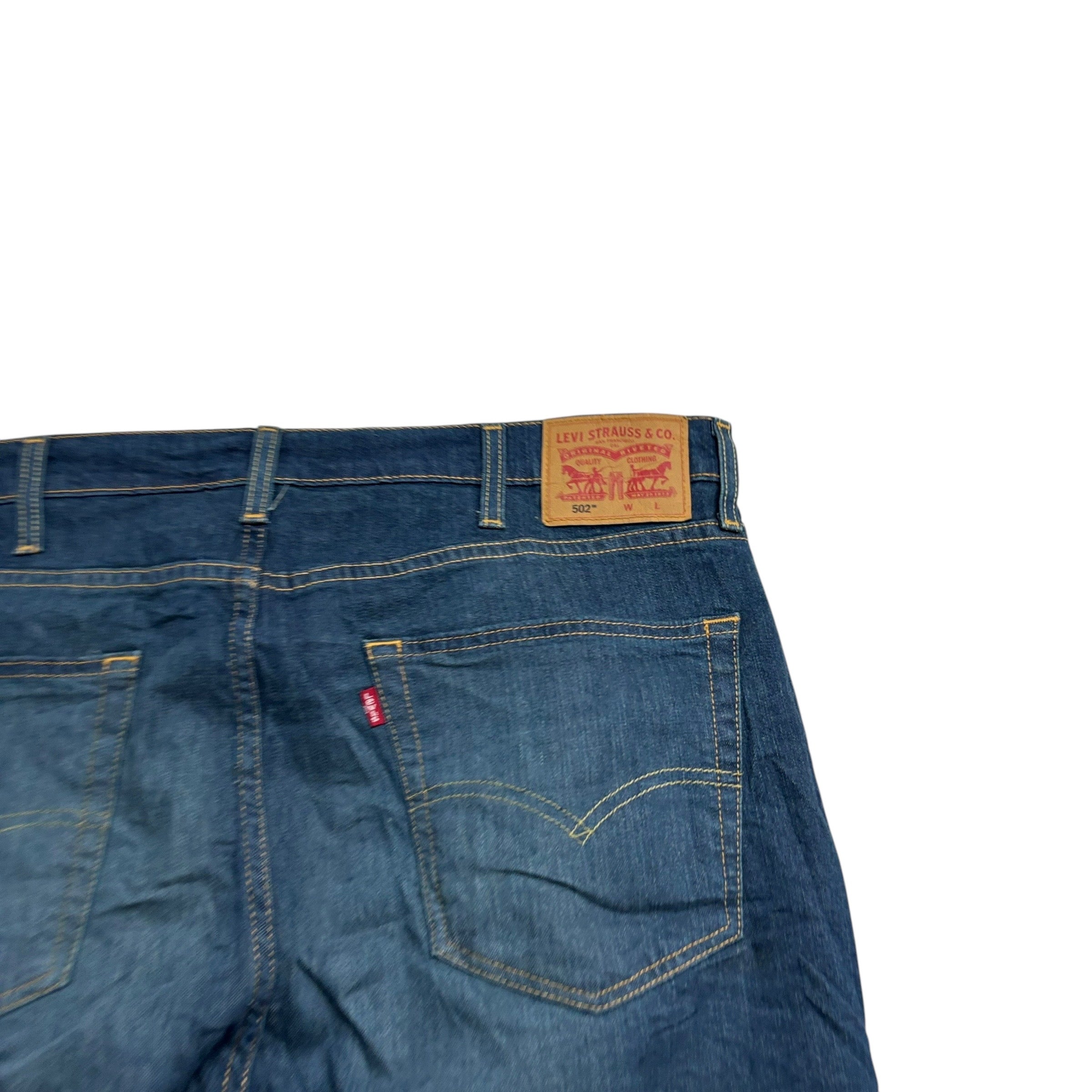 Levis 502 Jeans W40 L36 Mens Dark Blue Regular Tapered Fit Stretch Denim (E)