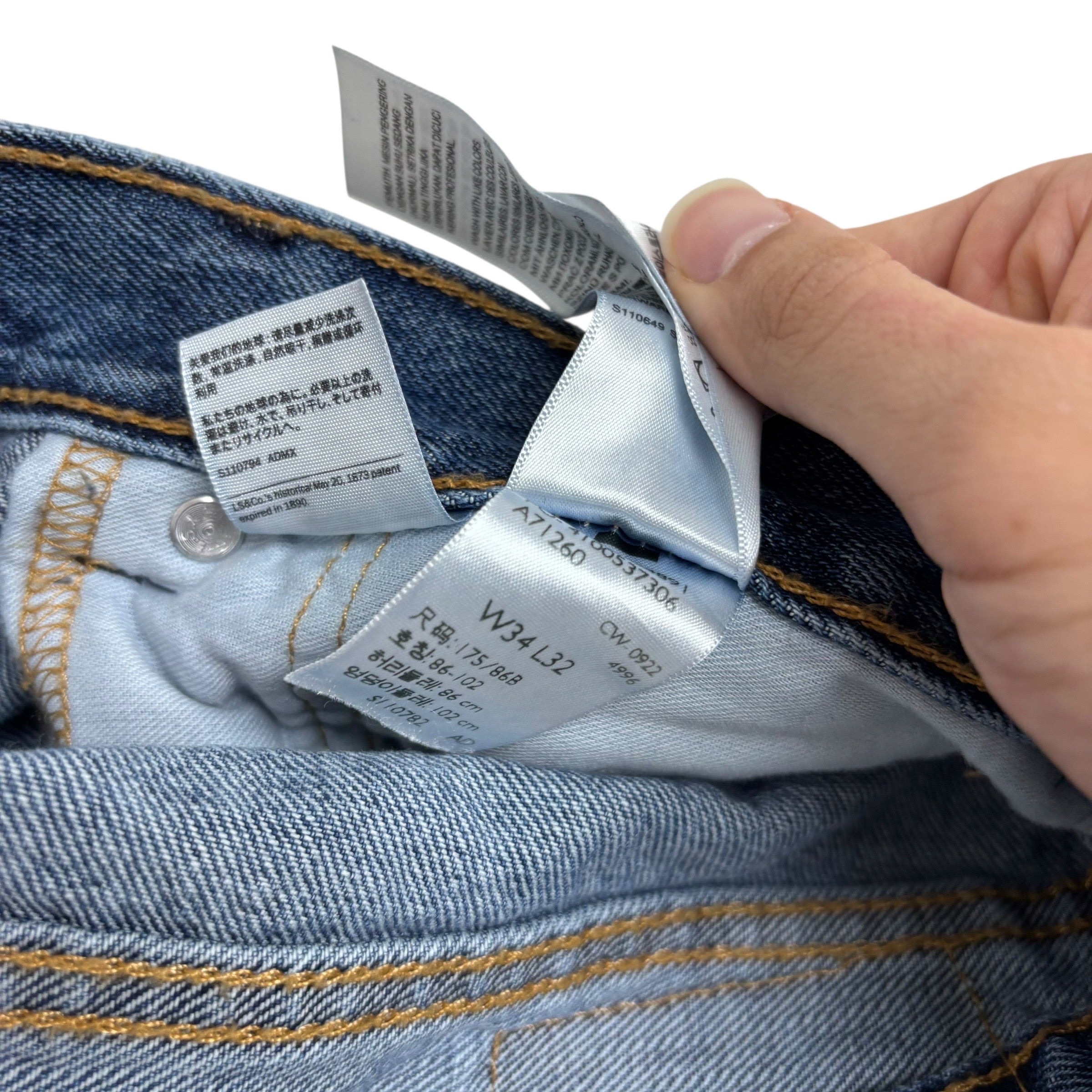 Levis 550 Jeans W34 L32 Mens Mid Blue Baggy Relaxed Straight Fit Denim