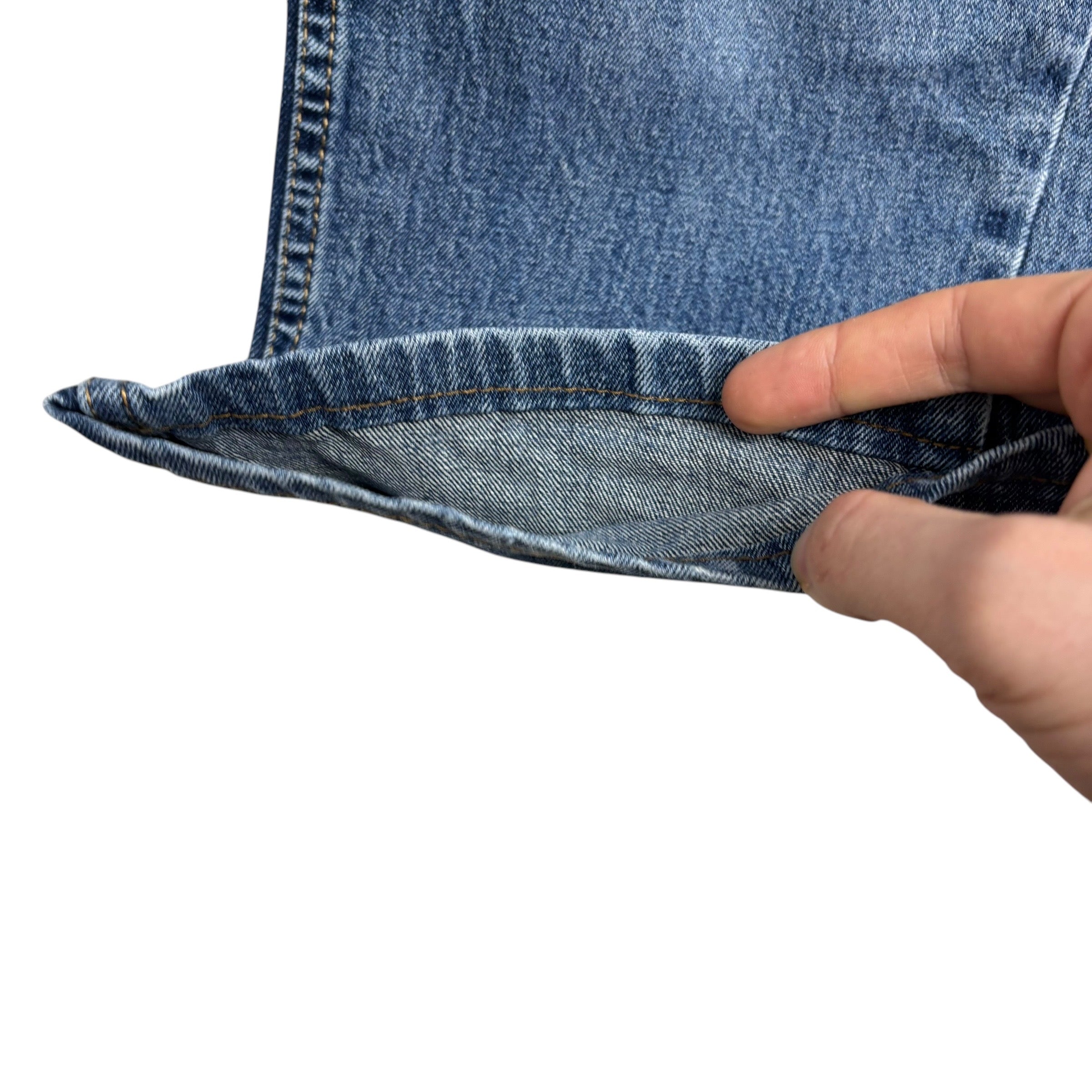 Levis 505 Jeans W38 L26 Mens Mid Blue Regular Straight Fit Stretch Denim (E)