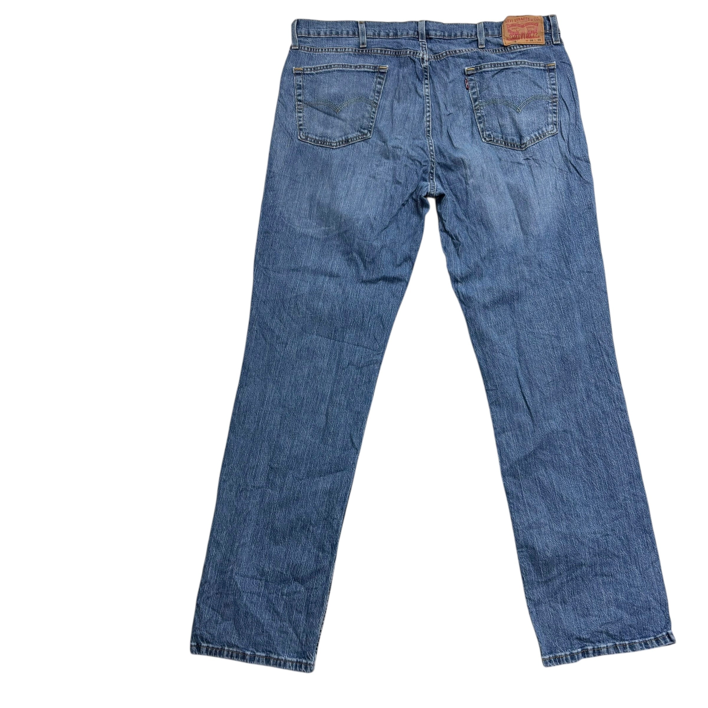 Levis 541 Jeans W40 L36 Mens Mid Blue Athletic Tapered Fit Stretch Denim (E)