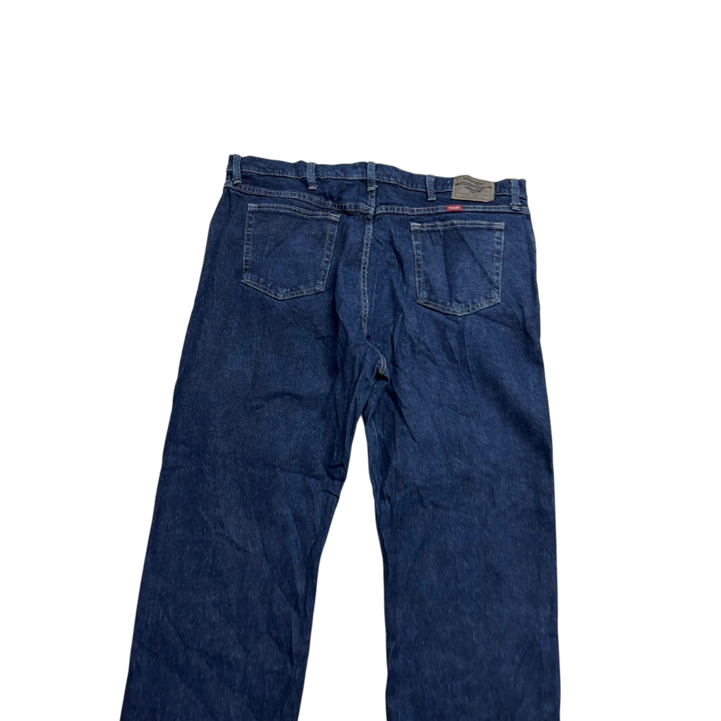 Wrangler Jeans W42 L30 Mens Dark Blue Regular Straight Fit Stretch Denim (E)