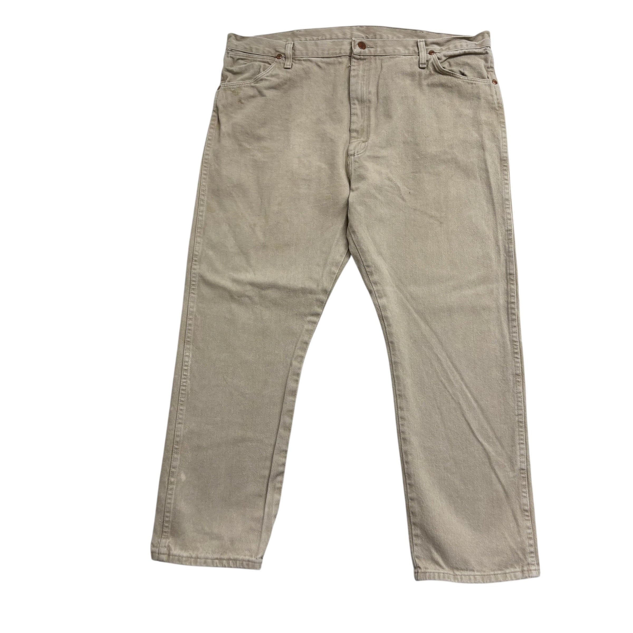 Wrangler Jeans Cowboy Cut W42 L30 Mens Cream 13MWZ Original Fit Denim (F)