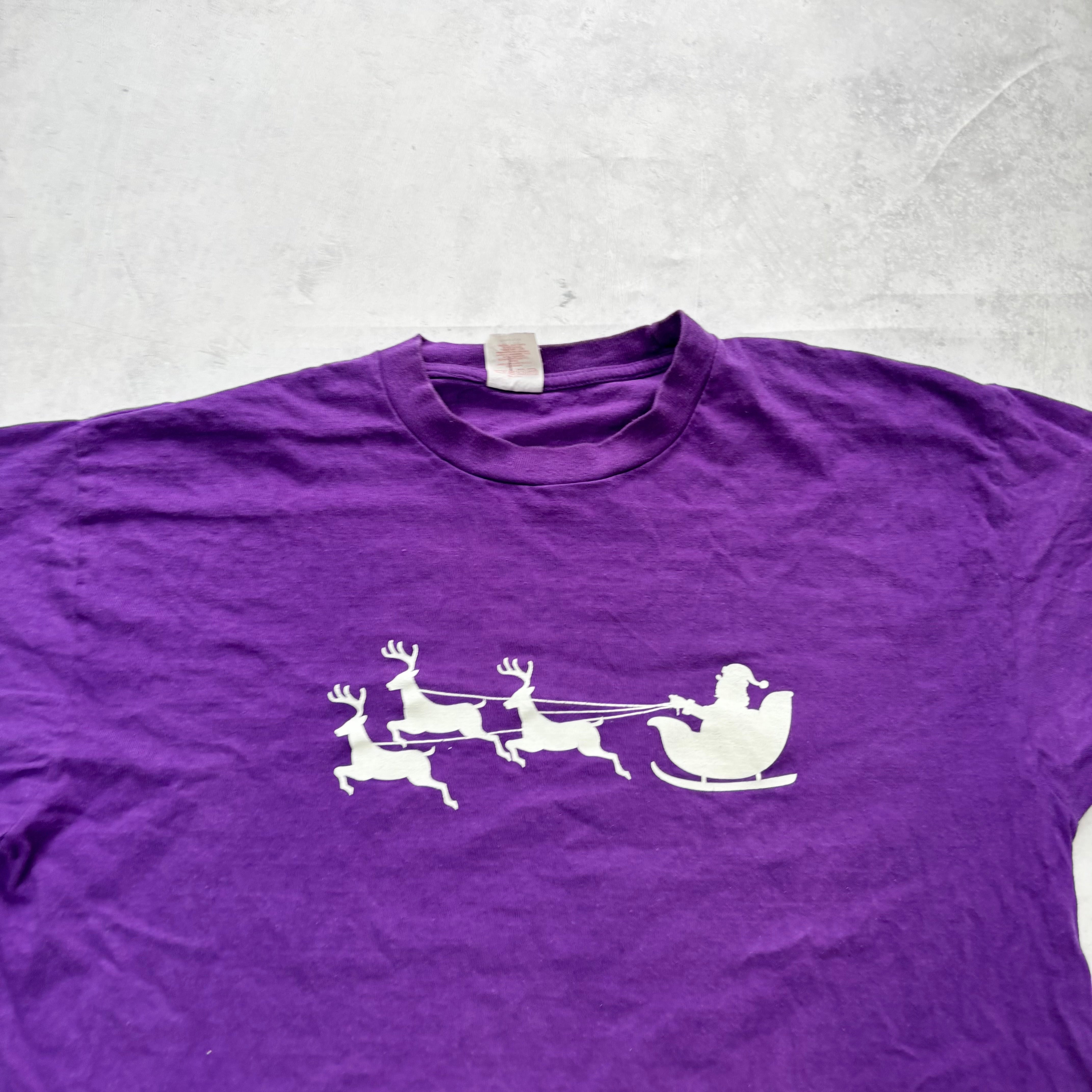 Vintage T Shirt Mens Large Purple Single Stitch Graphic Print 90s (E)