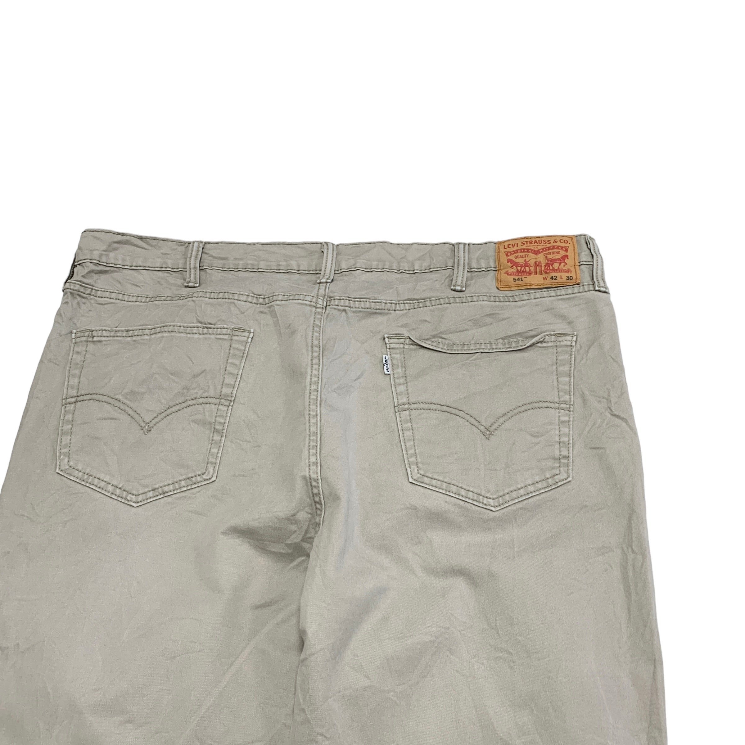 Levis 541 Trousers W42 L30 Mens Beige Athletic Taper Fit Stretch Pants