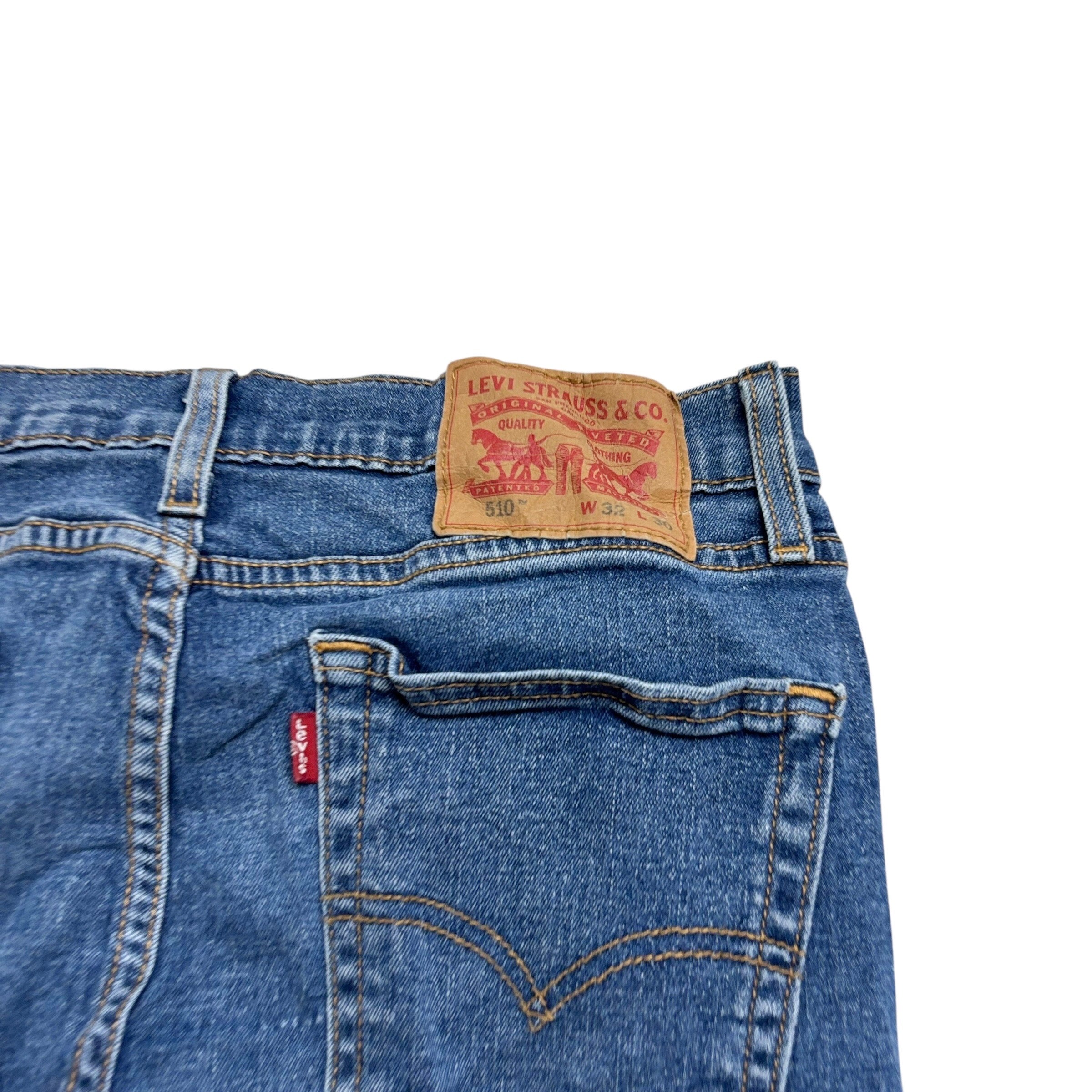 Levis 510 Jeans W30 L29 Mens Mid Blue Skinny Fit Stretch Denim