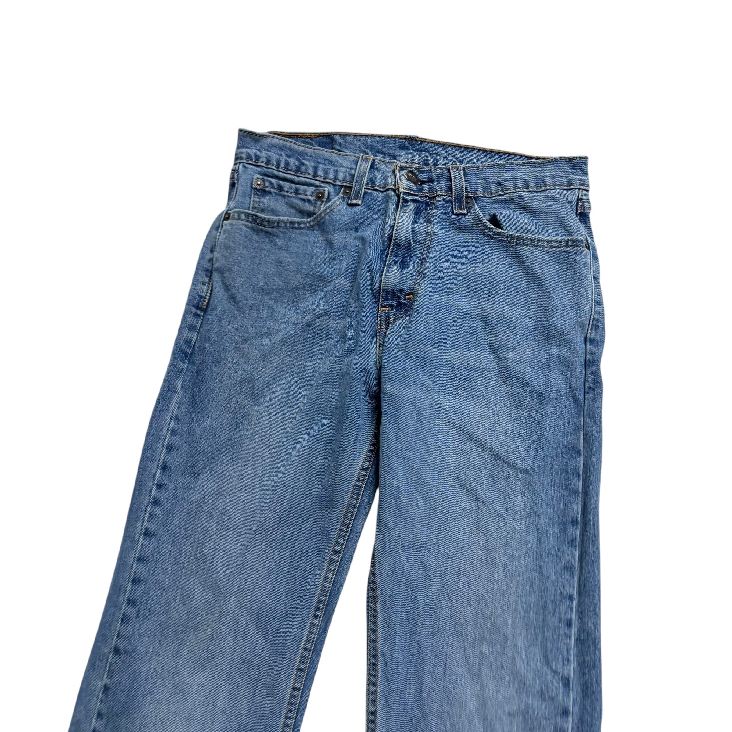 Levis 505 Jeans W30 L26 Mens Mid Blue Regular Straight Fit Stretch Denim (F)