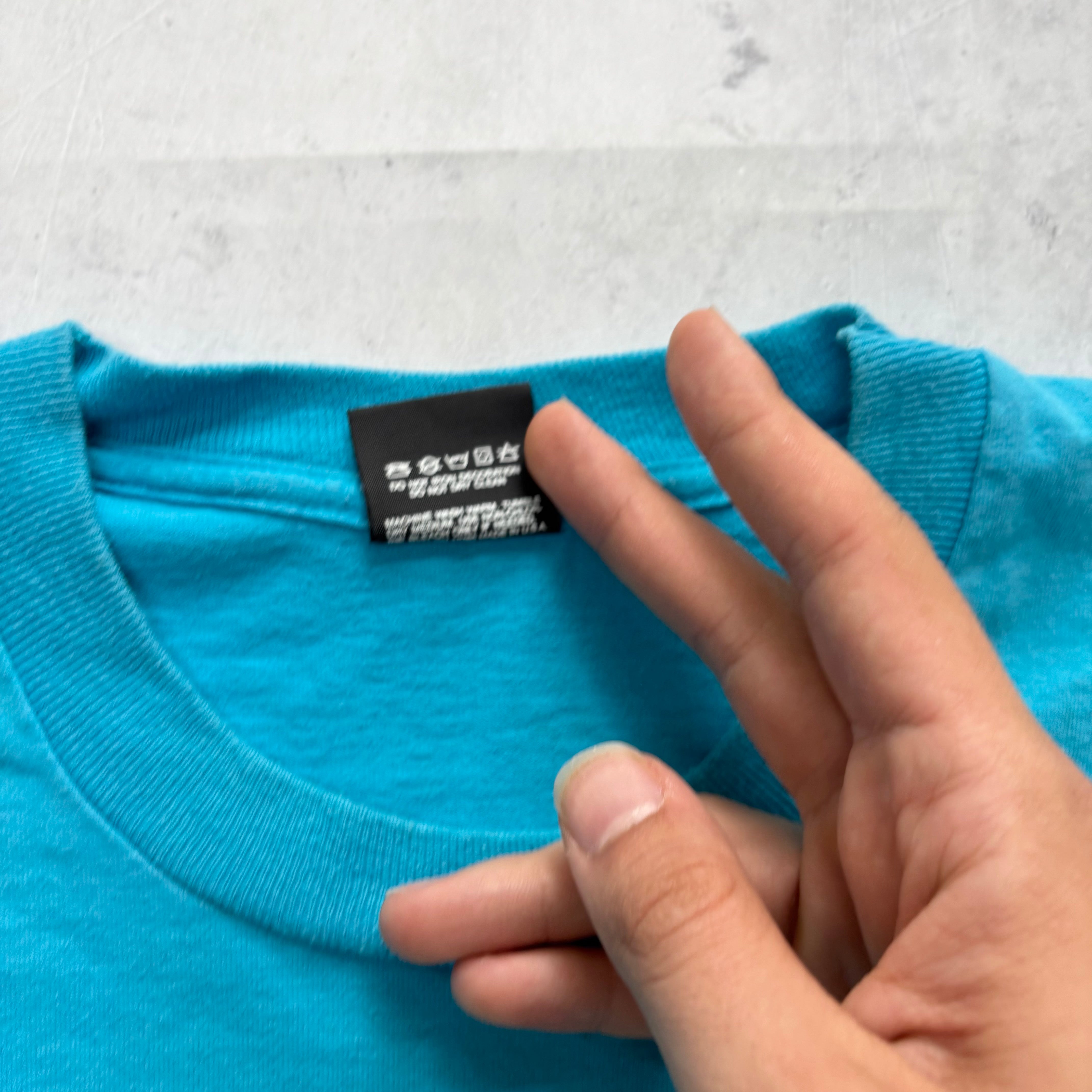 Vintage T Shirt Mens XL Blue Single Stitch Graphic Print 90s USA (E)