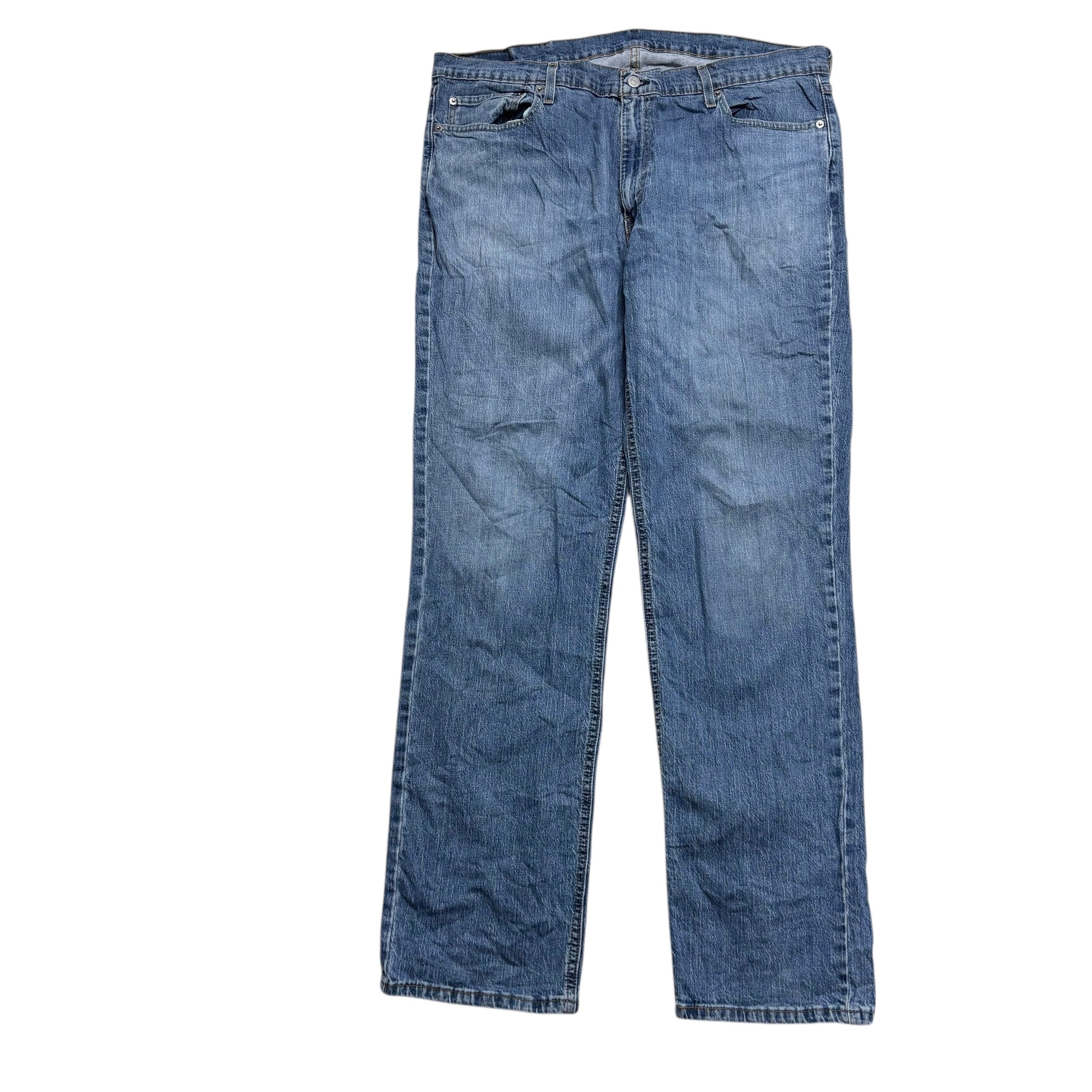 Levis 541 Jeans W40 L36 Mens Mid Blue Athletic Tapered Fit Stretch Denim (E)