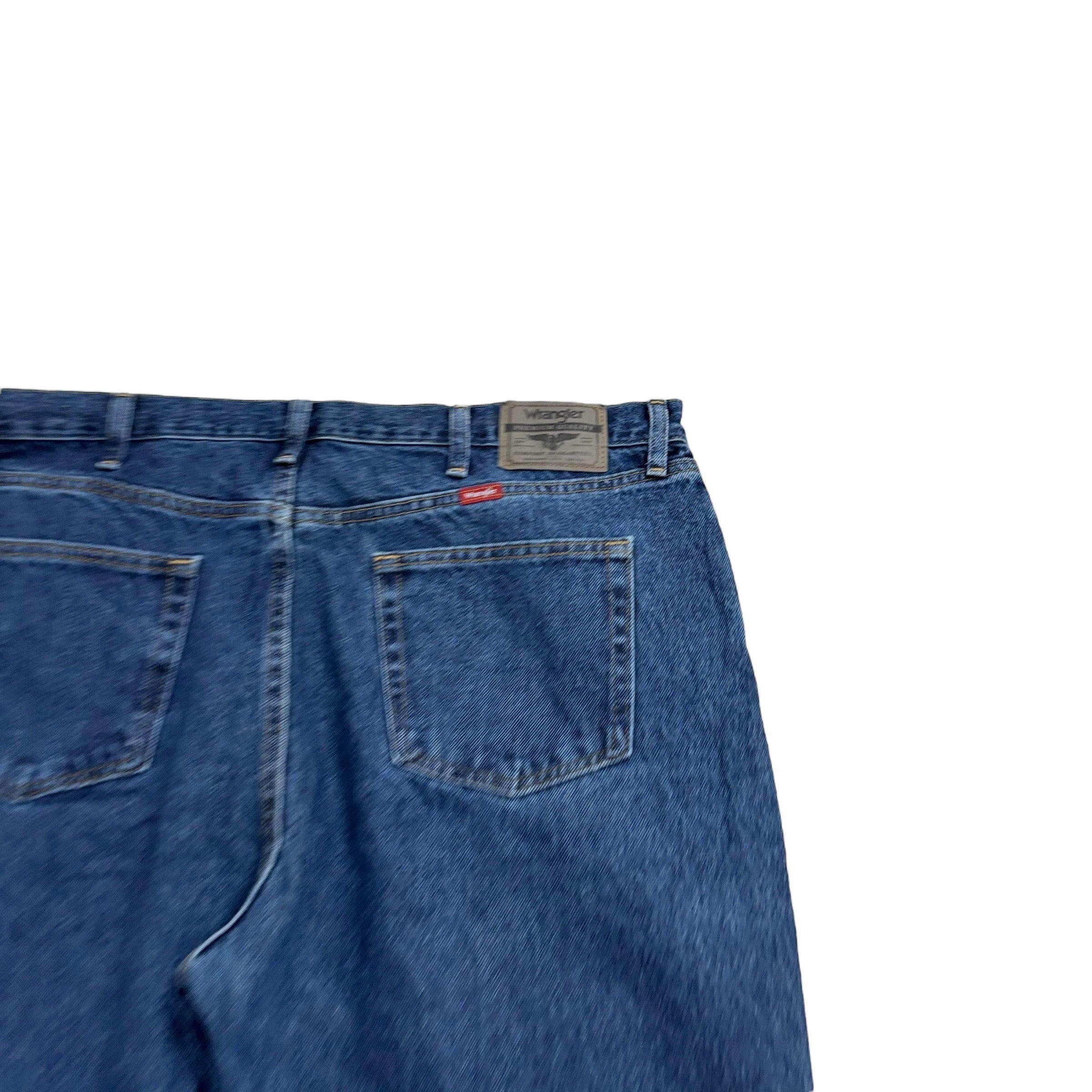 Wrangler Jeans W42 L32 Mens Mid Blue Regular Straight Fit Denim (E)