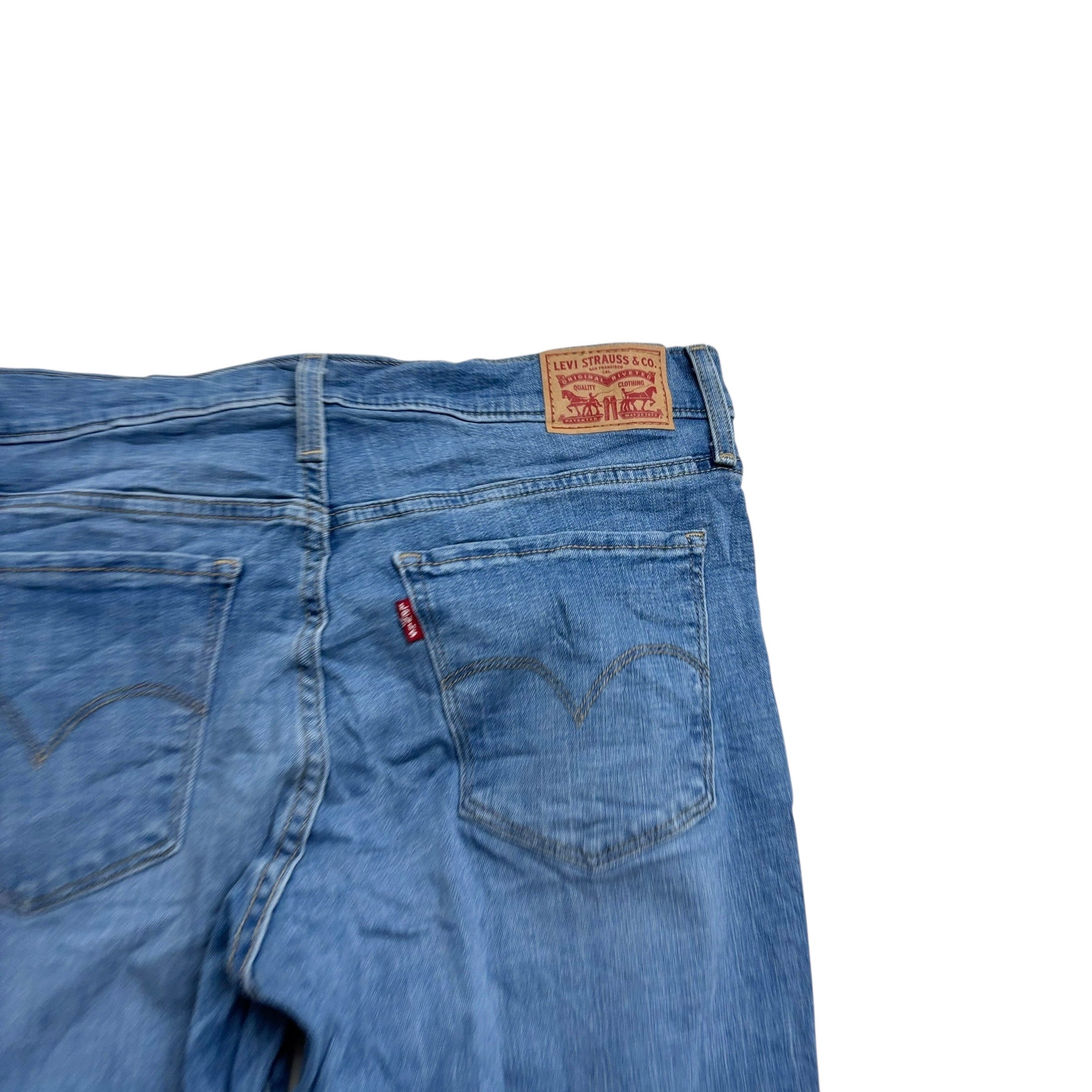 Levis 314 Jeans W30 L32 Womens Shaping Straight Mid Blue Stretch Denim (E)