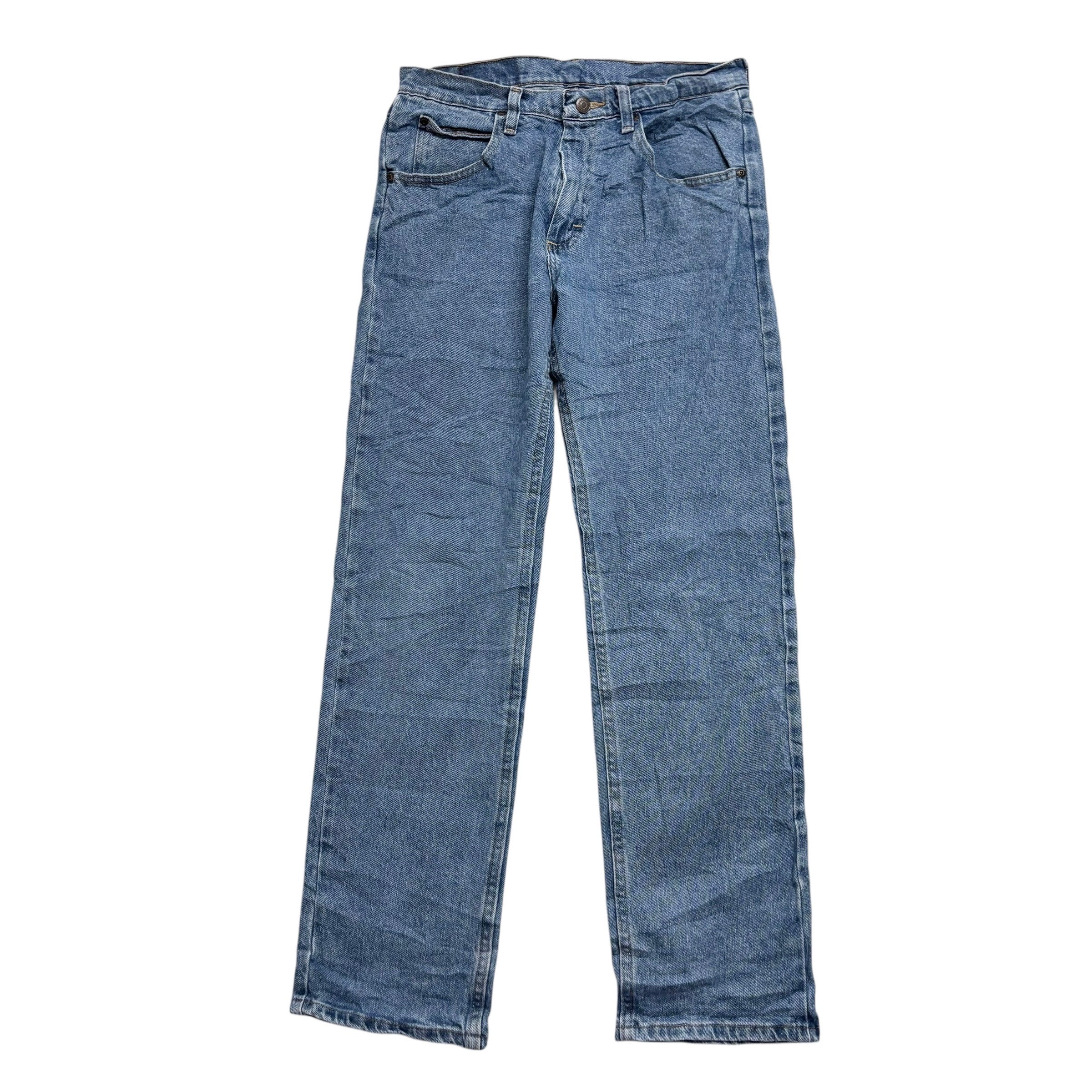 Wrangler Jeans W30 L30 Mens Mid Blue Regular Straight Fit Stretch Denim (E)