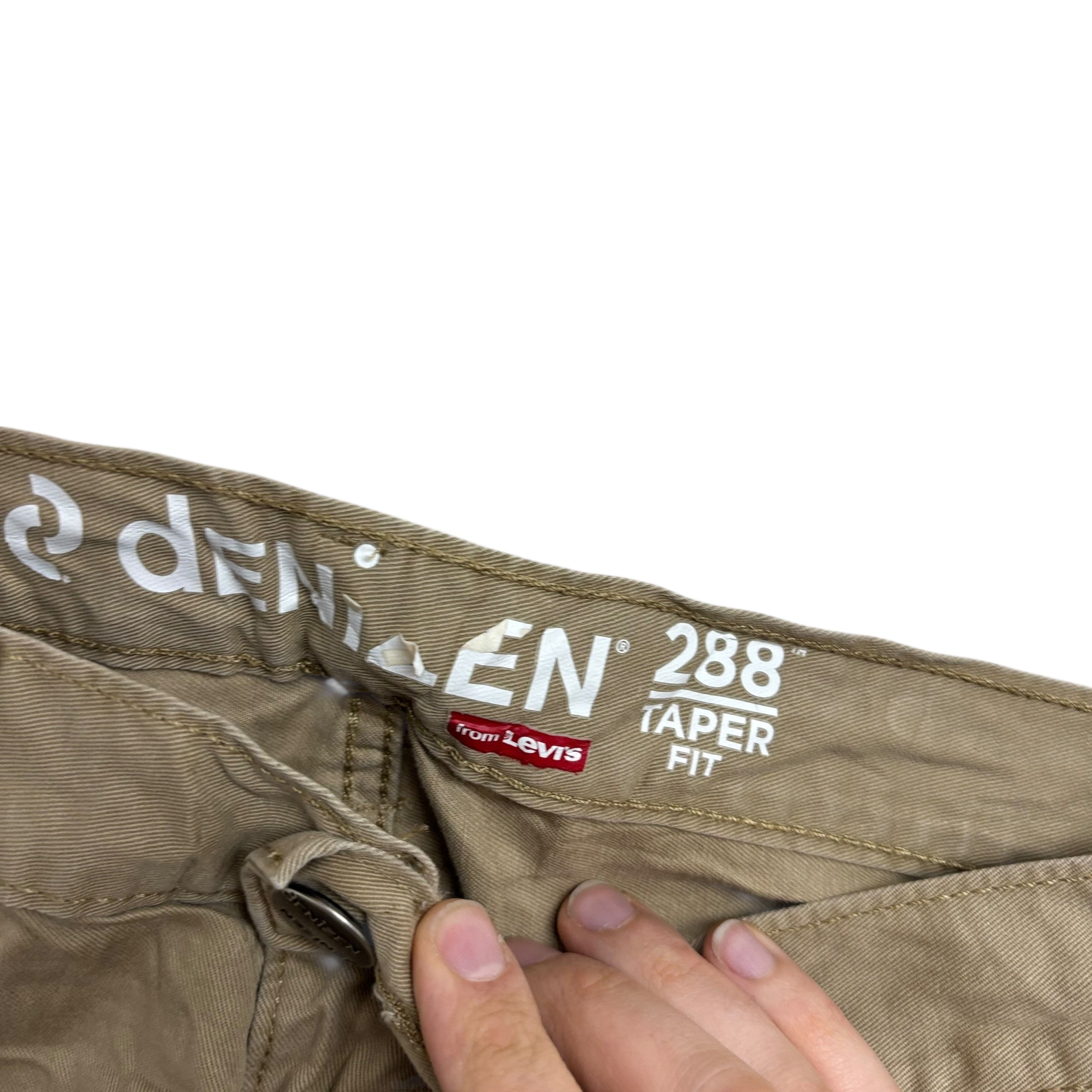 Levis Denizen Trousers W32 L30 Mens Beige Regular Tapered Fit Vintage (E)
