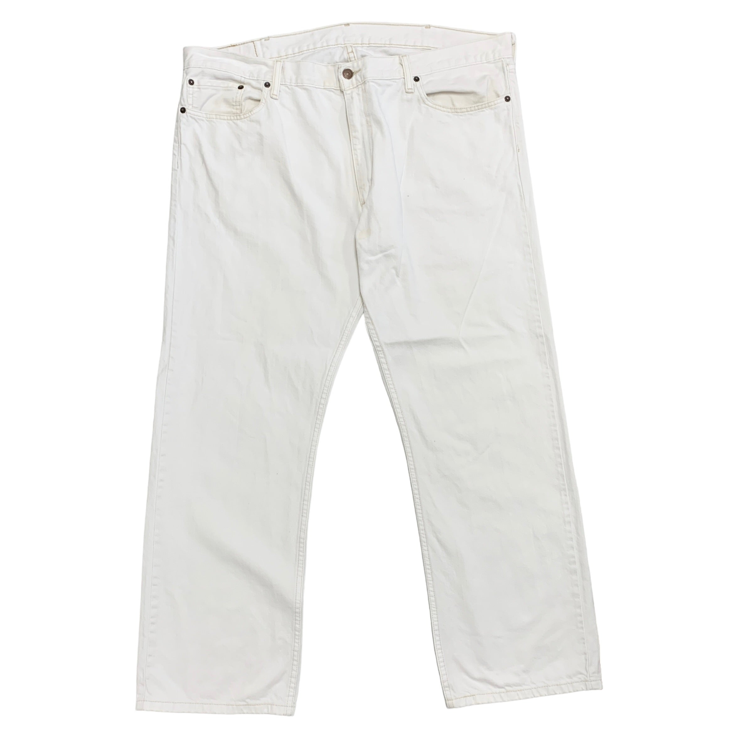 Levis 514 Jeans W42 L30 Mens White Regular Straight Fit Denim