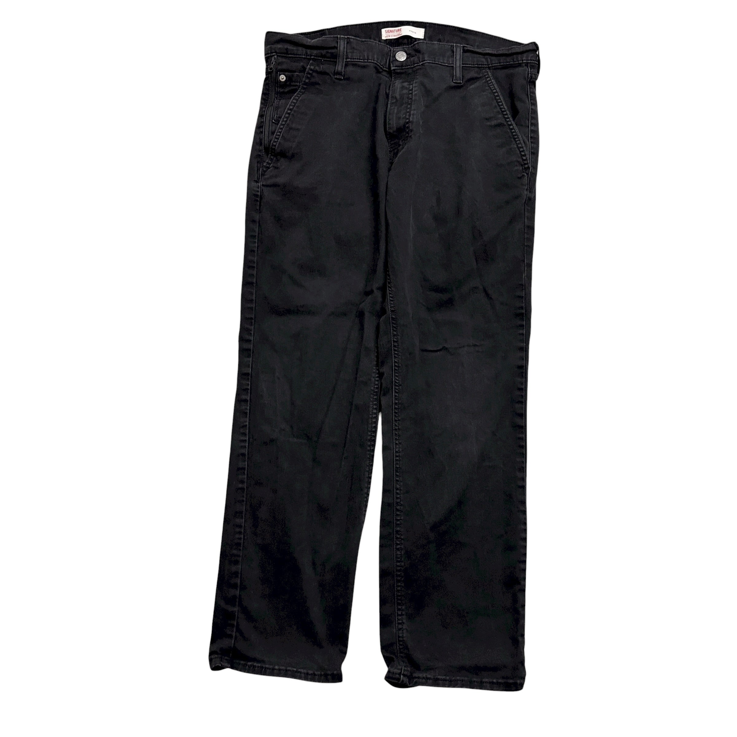 Levis Signature Trousers W34 L28 Mens Black Athletic Fit Stretch Pants