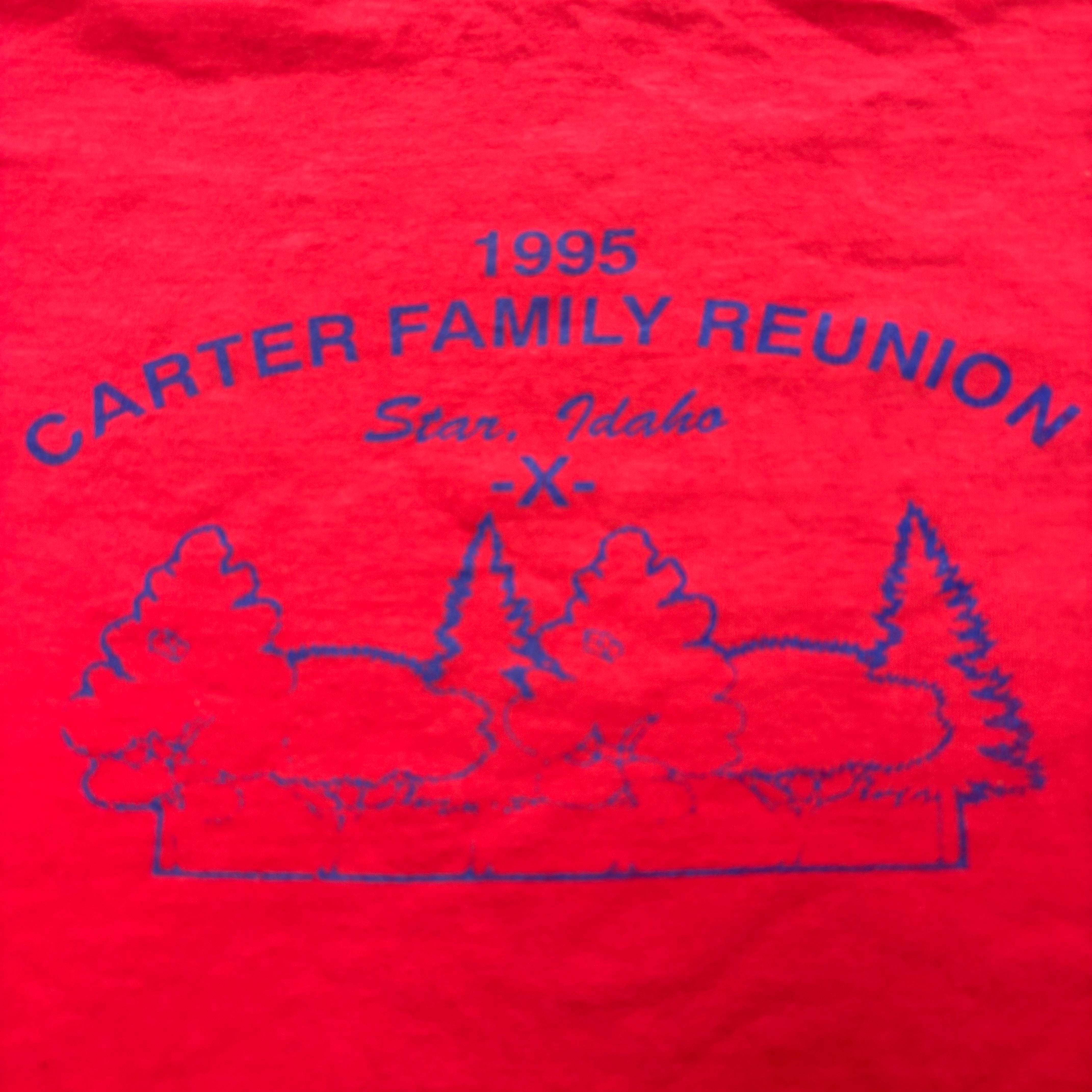 Vintage T Shirt Mens XL Red Single Stitch Graphic Print 90s USA Reunion (E).