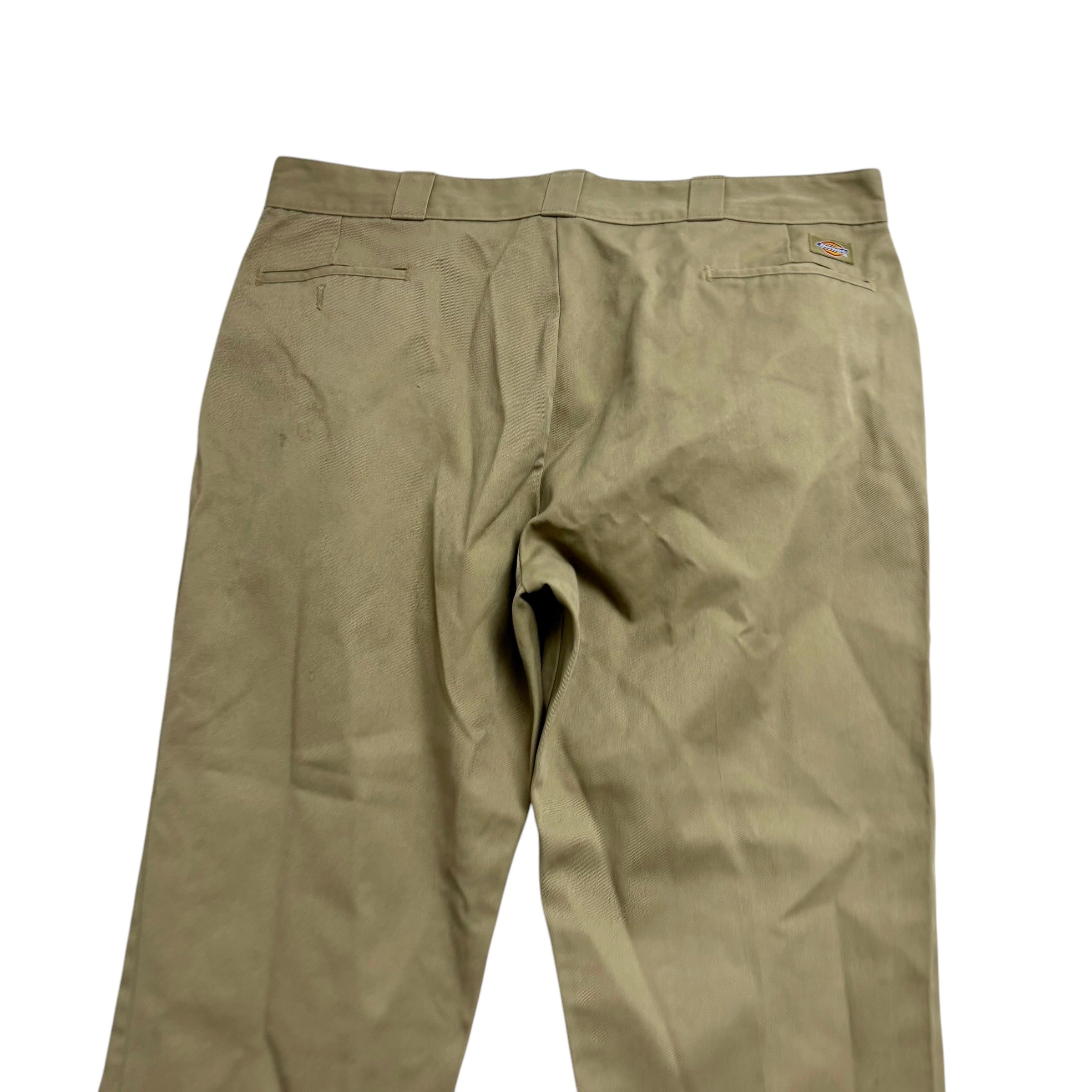 Dickies 874 Trousers W42 L30 Mens Beige Khaki Pants Original Fit Workwear