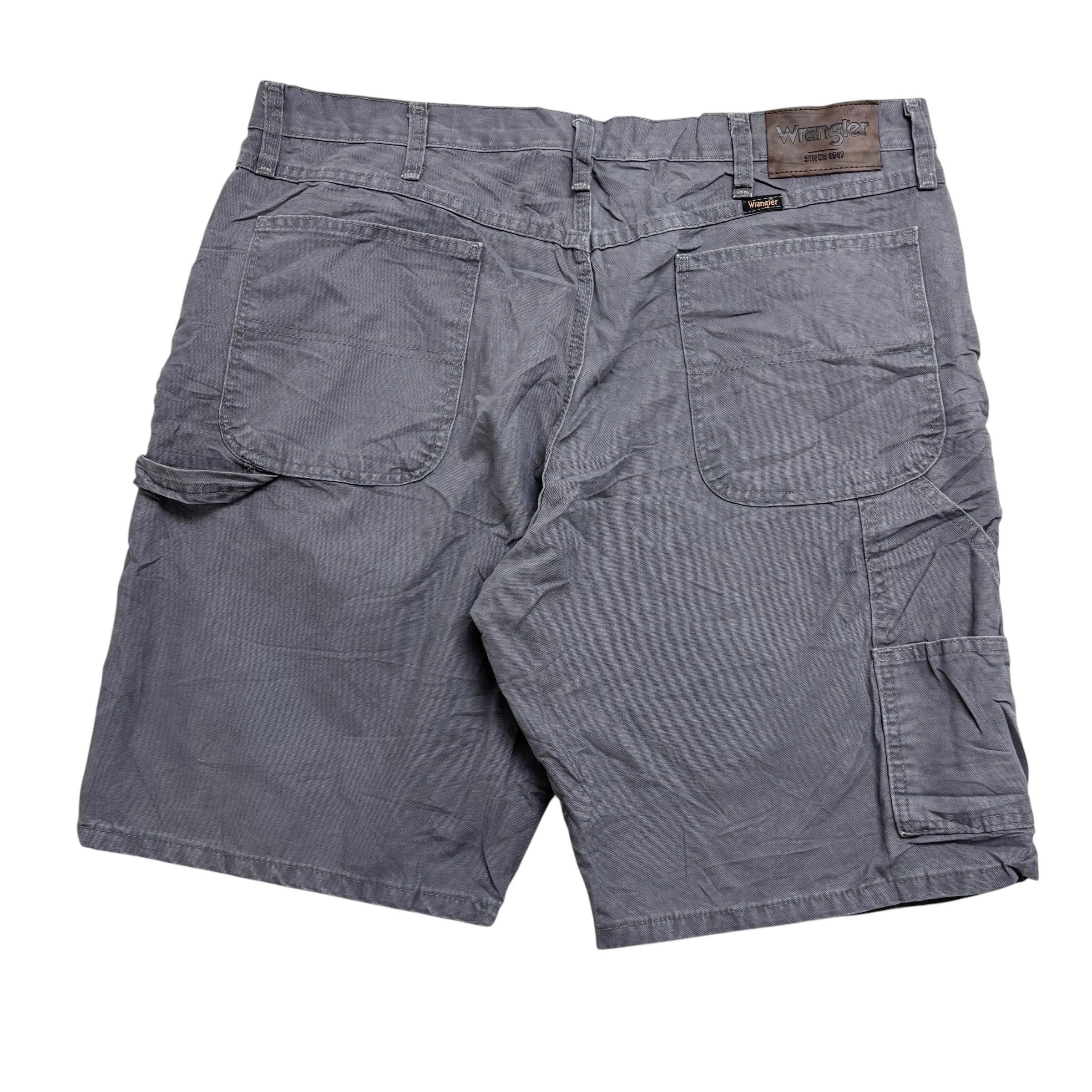 Wrangler Baggy Jorts W38 Mens Grey Denim Shorts Relaxed Fit Carpenter (E)