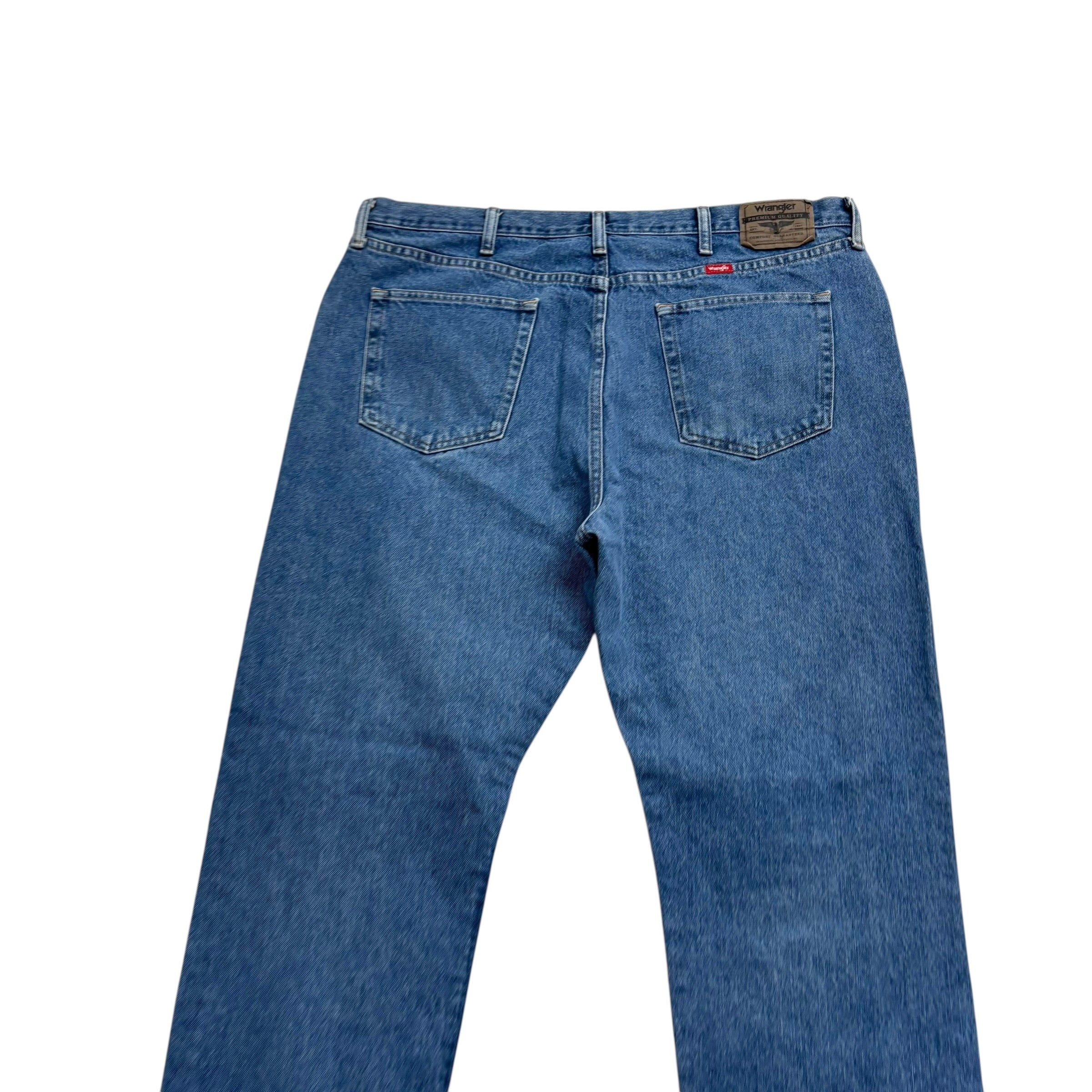 Wrangler Jeans W40 L30 Mens Mid Blue Regular Straight Fit Denim