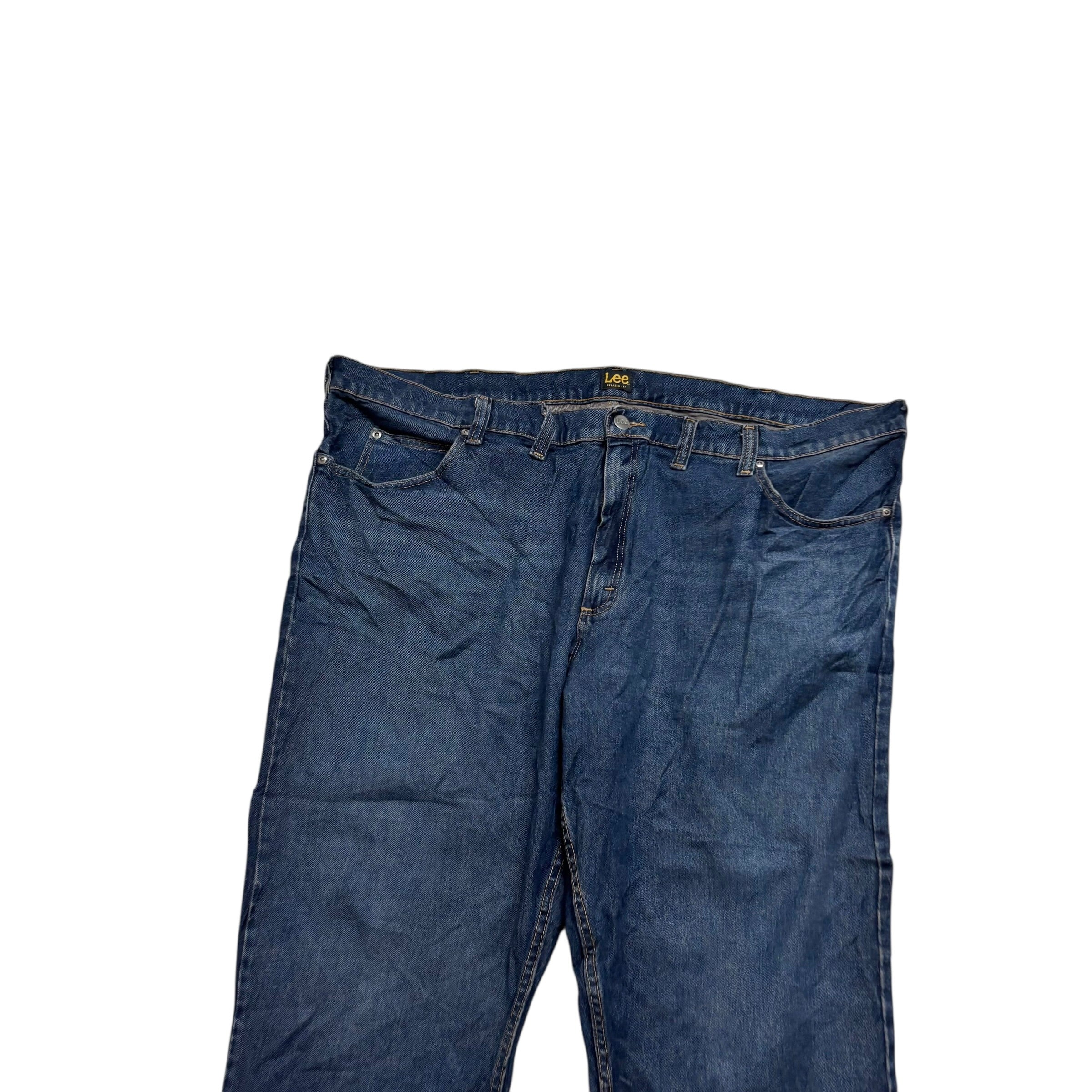 Lee Jeans W48 L28 Mens Dark Blue Baggy Relaxed Straight Fit Stretch Denim (E)