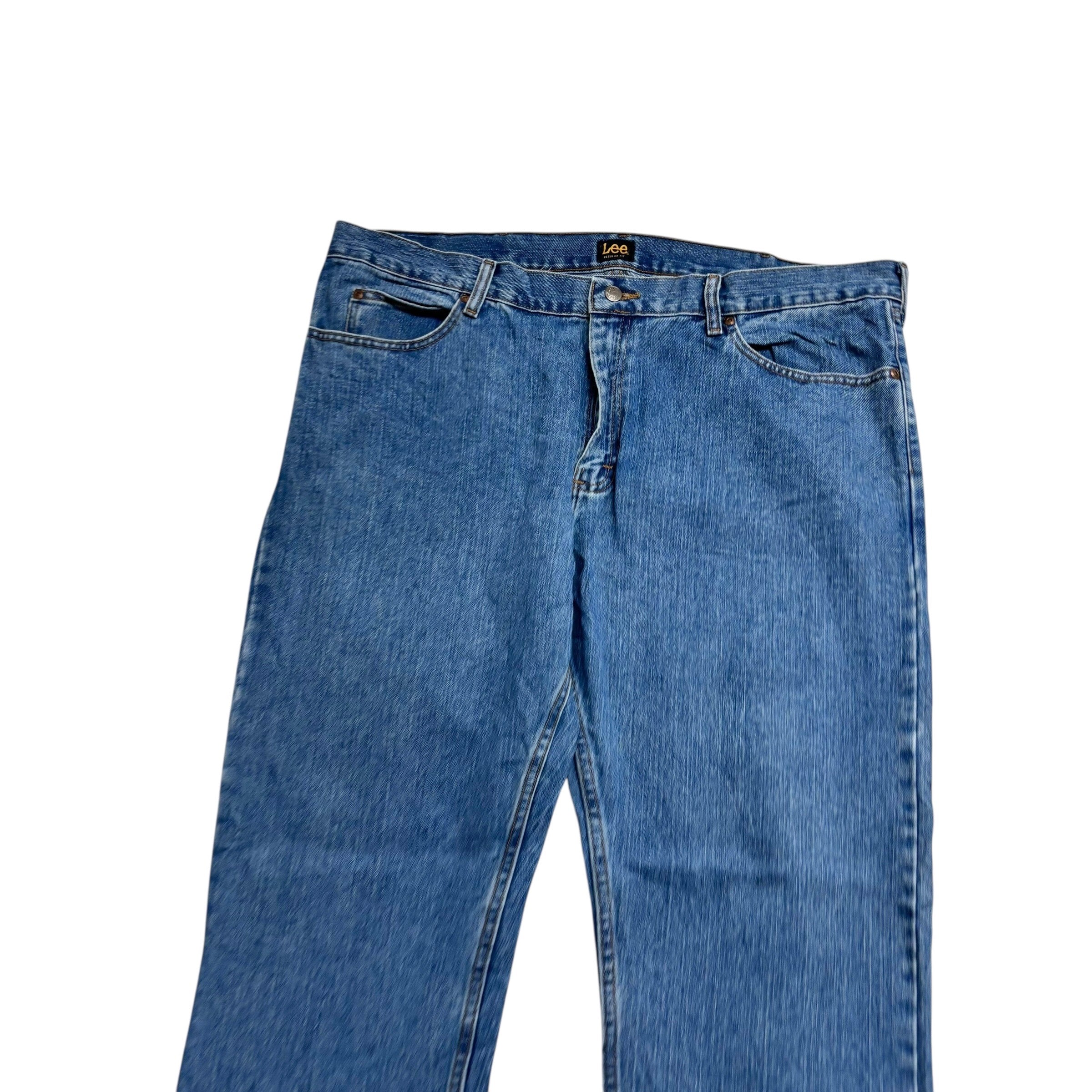 Lee Jeans W42 L30 Mens Mid Blue Regular Straight Fit Denim (E)