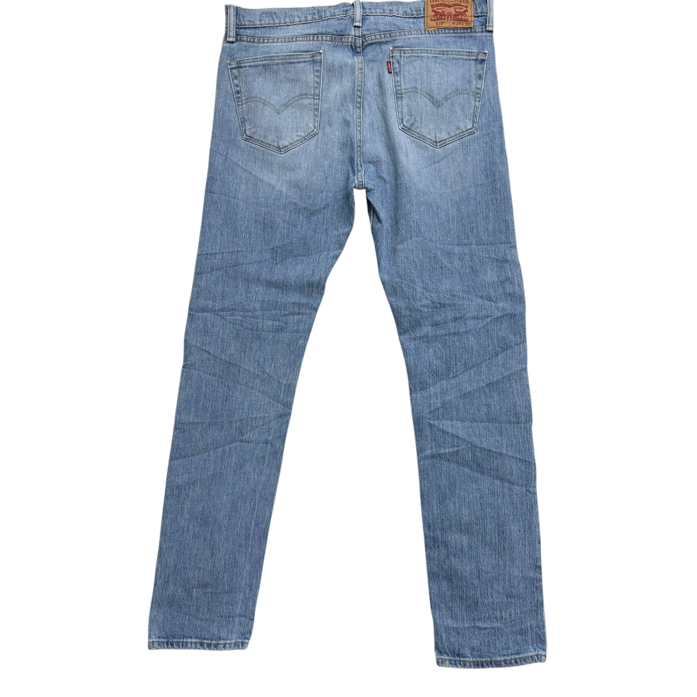 Levis 510 Jeans W34 L32 Mens Light Blue Skinny Fit Stretch Denim