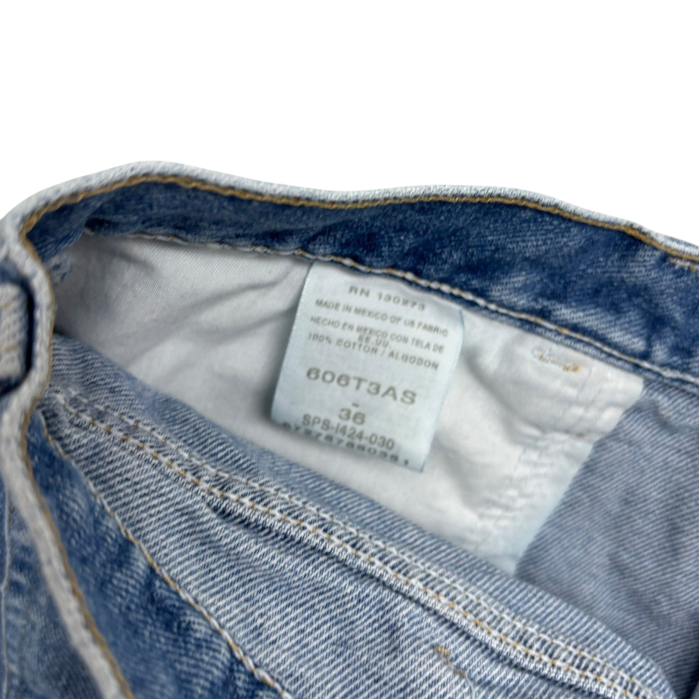 Vintage Wrangler Baggy Jorts W34 Mens Denim Shorts Mid Blue Relaxed Fit