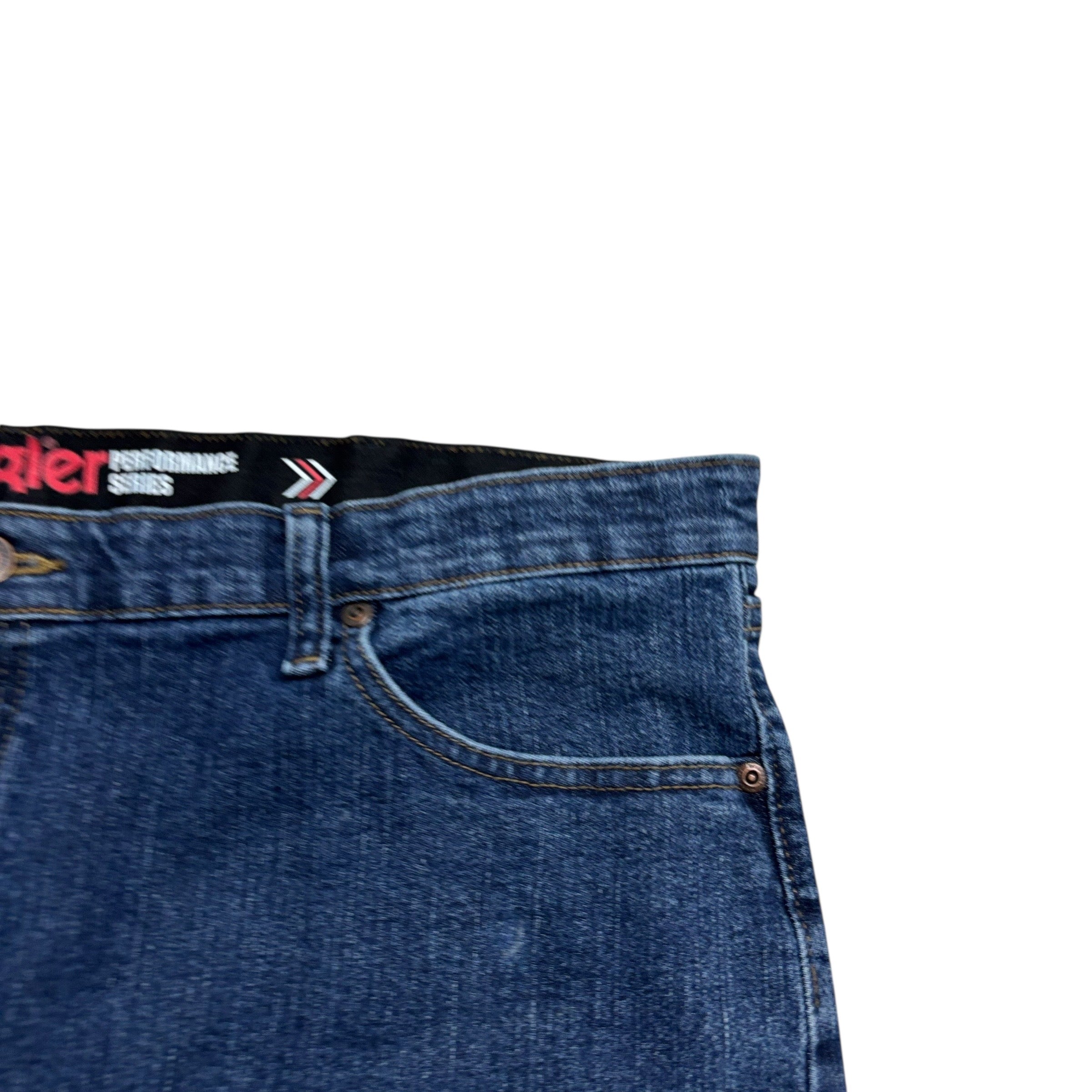 Wrangler Jeans W40 L30 Mens Dark Blue Regular Straight Fit Stretch Denim