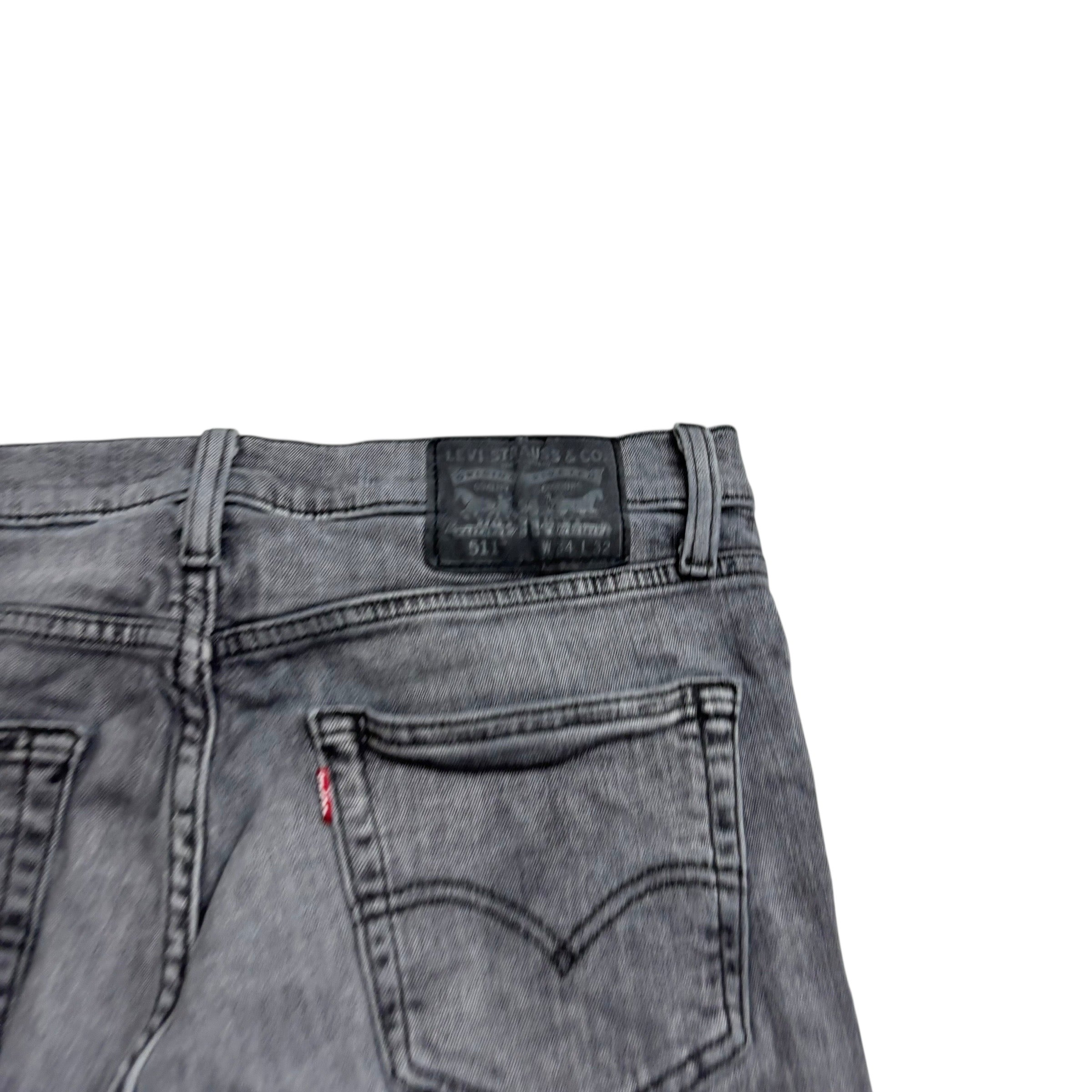 Levis 511 Jeans W33 L31 Mens Grey Slim Fit Stretch Denim