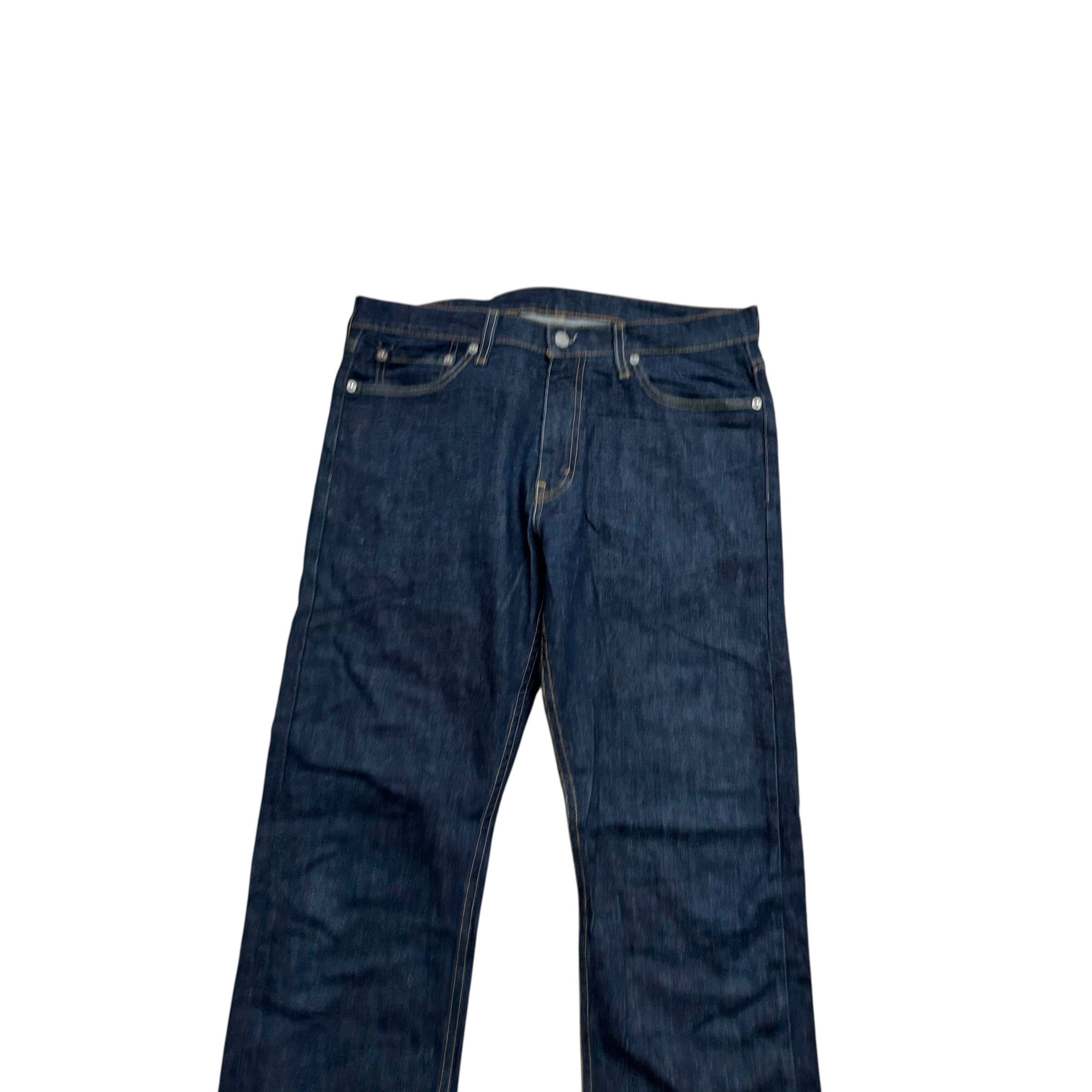 Levis 513 Jeans W32 L32 Mens Dark Blue Slim Straight Fit Stretch Denim (E)