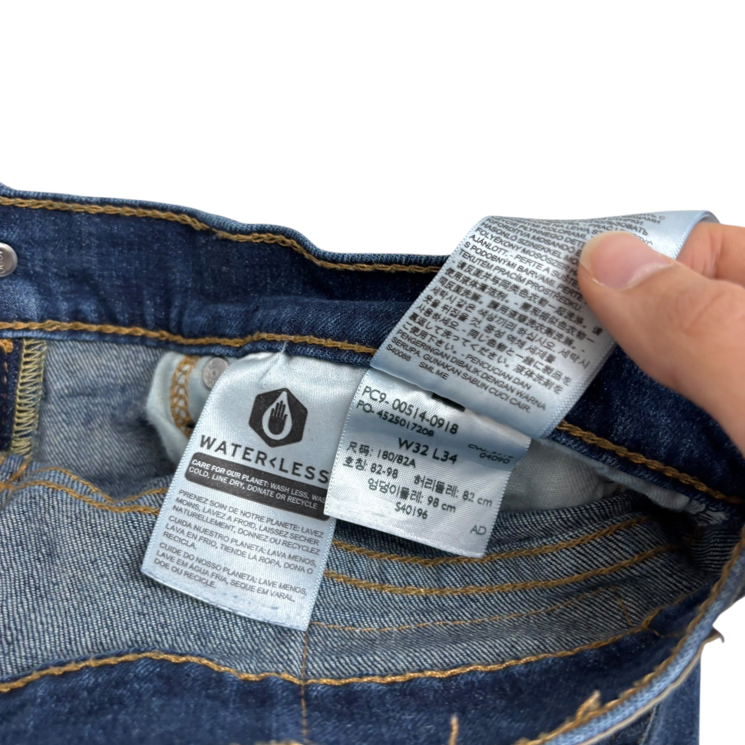 Levis 514 Jeans W32 L34 Mens Dark Blue Regular Straight Fit Stretch Denim (F)