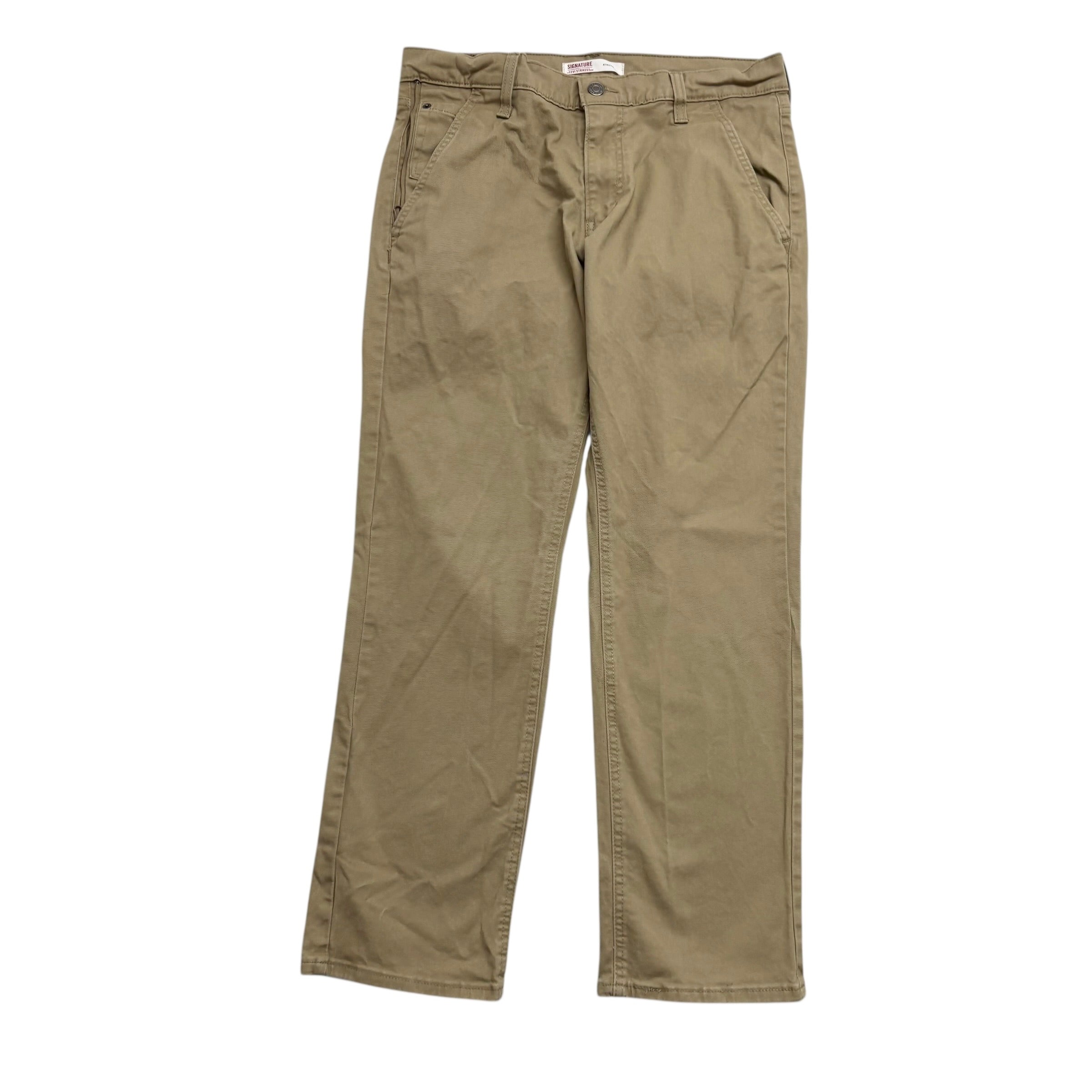 Levis Signature Trousers W32 L29 Mens Beige Athletic Straight Stretch Pants