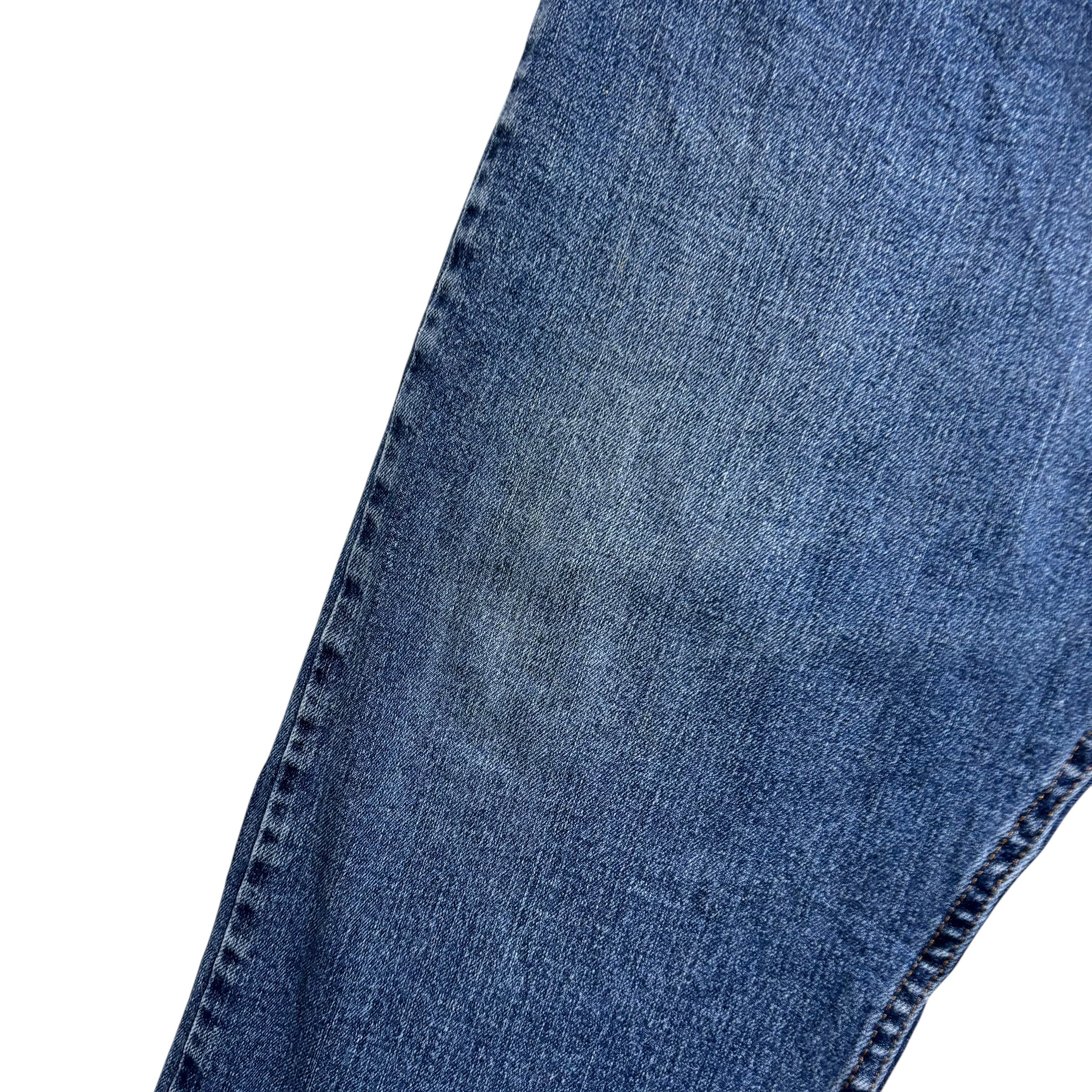 Wrangler Jeans W44 L25 Mens Mid Blue Regular Straight Fit Stretch Denim