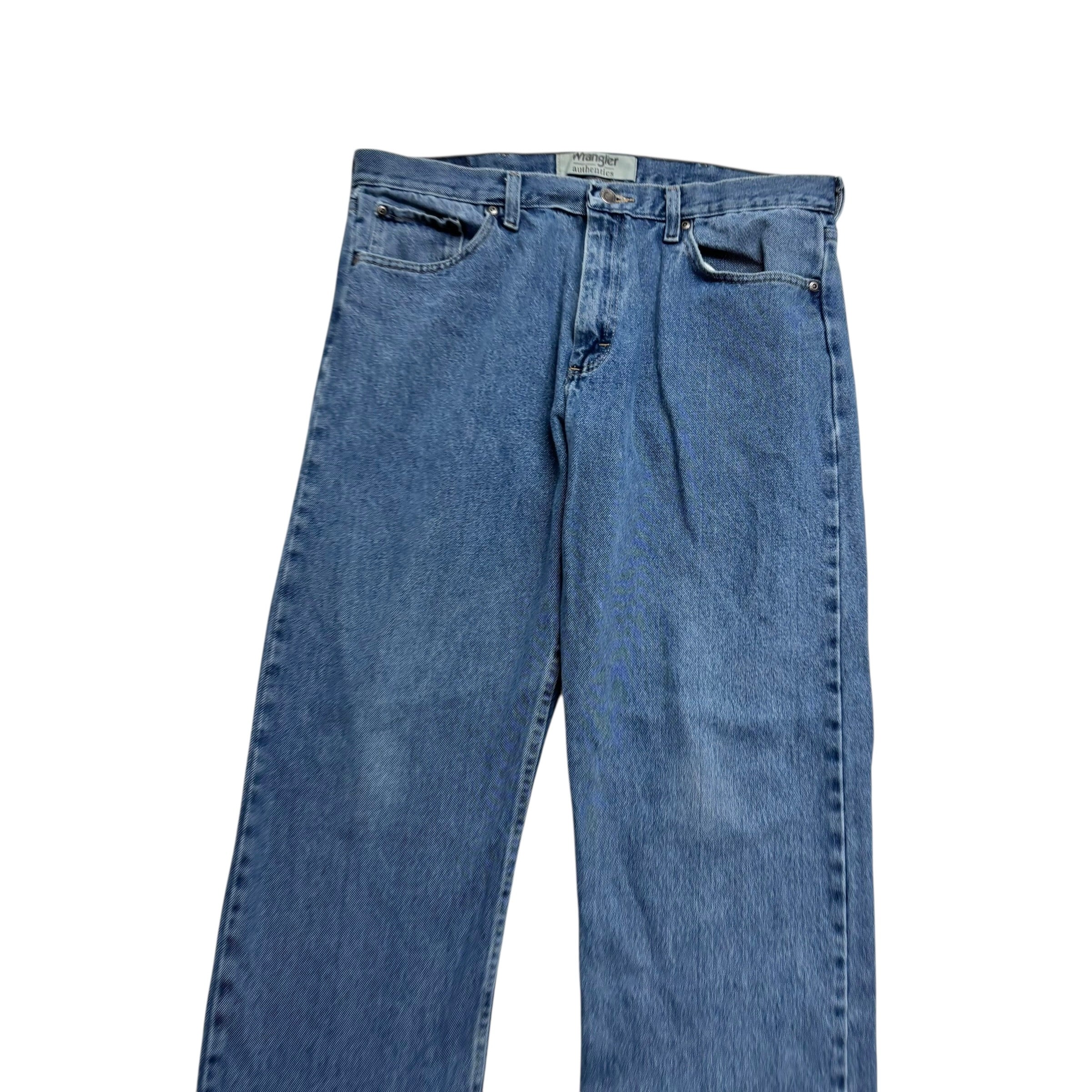 Wrangler Jeans W35 L28 Mens Mid Blue Relaxed Straight Fit Baggy Denim (E)