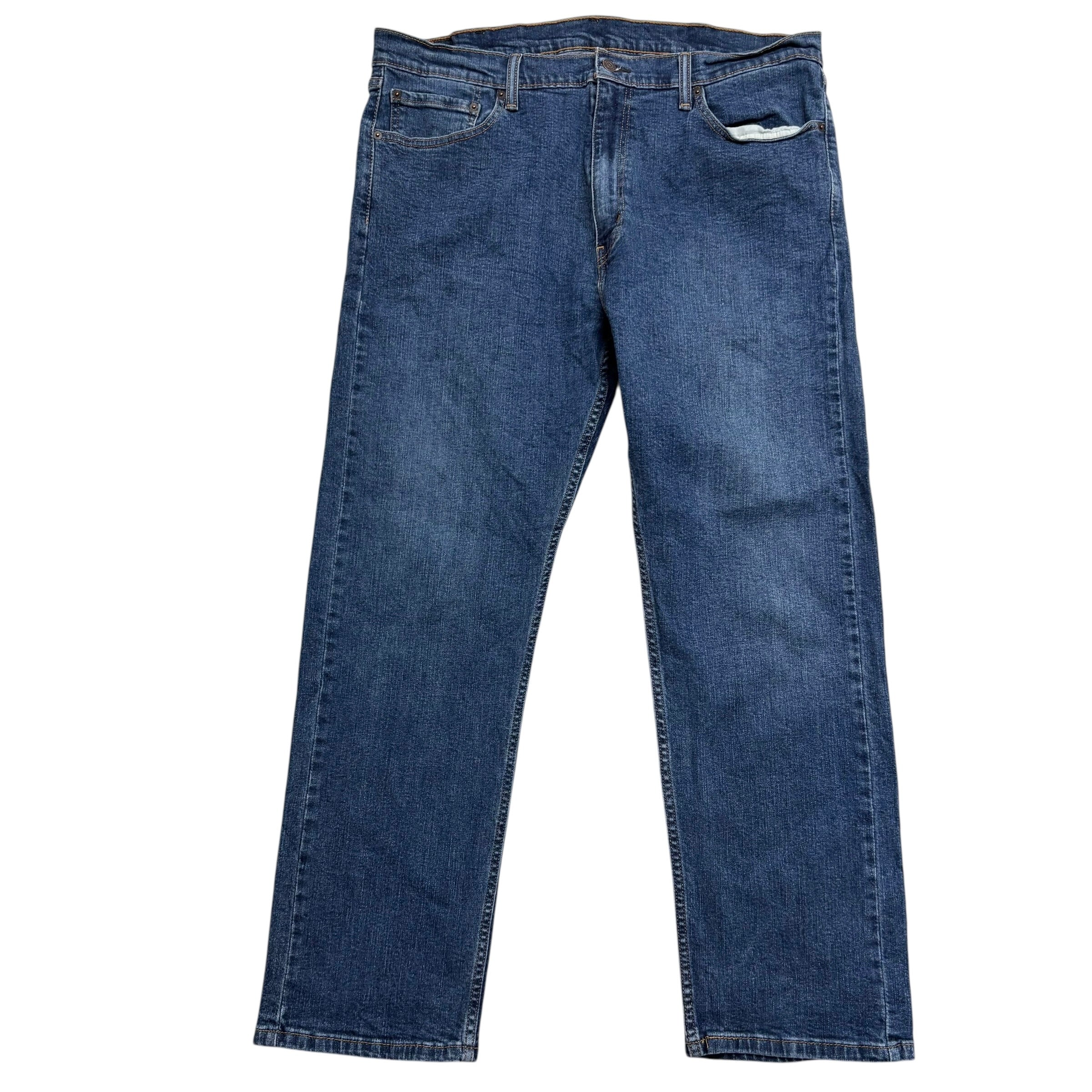 Levis 505 Jeans W40 L30 Mens Mid Blue Regular Straight Fit Stretch Denim (E)