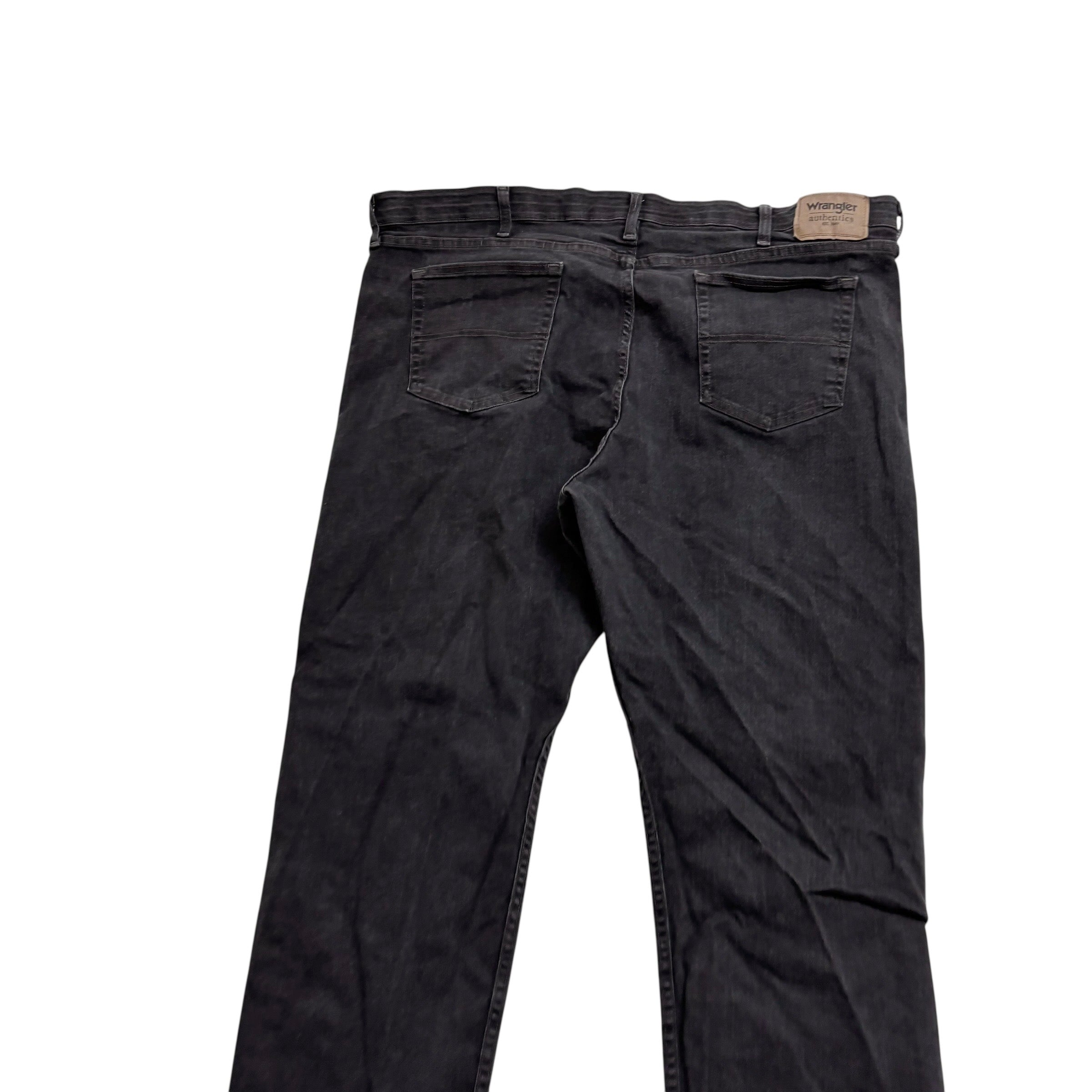 Wrangler Jeans W42 L30 Mens Black Regular Straight Fit Stretch Denim (E)