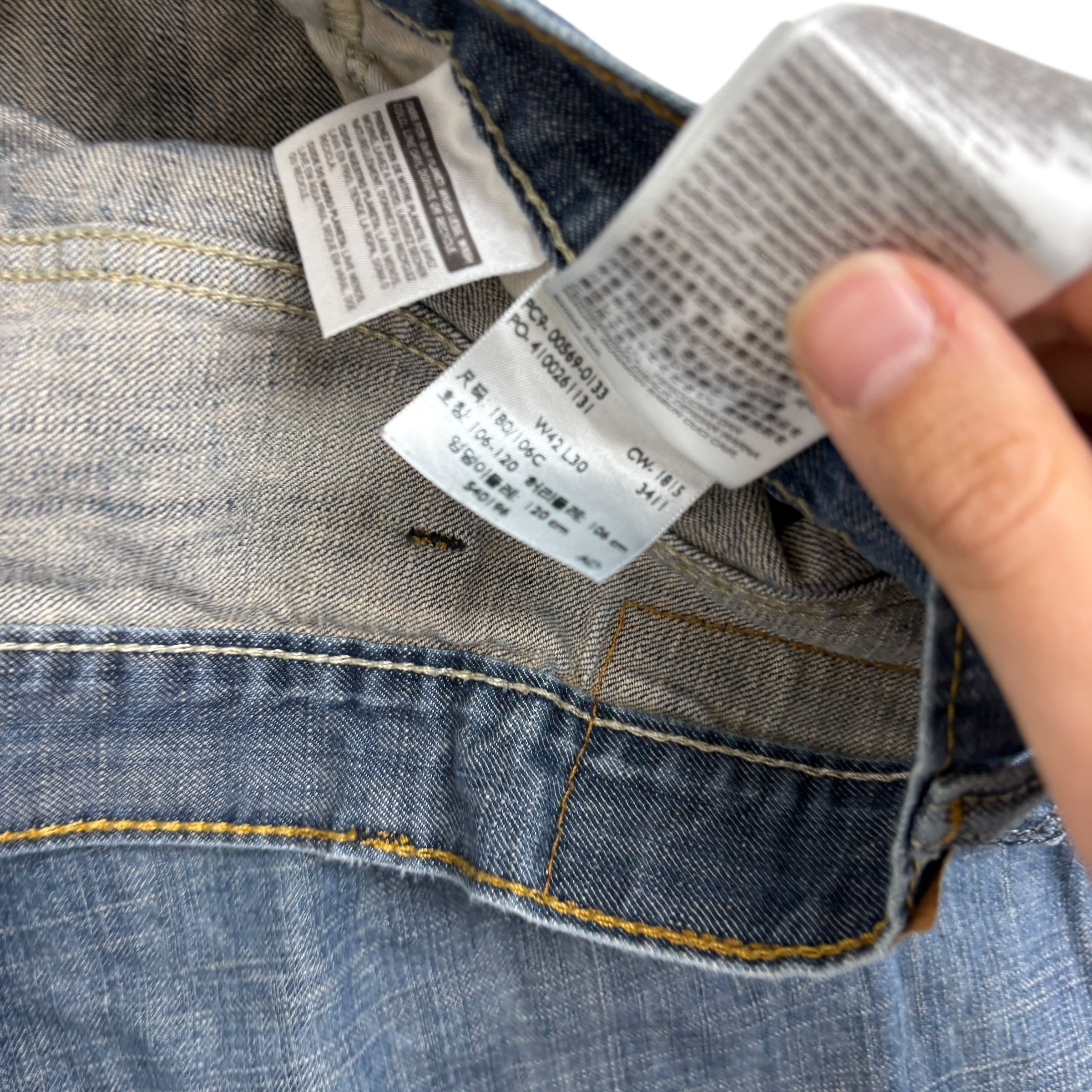 Levis 569 Jeans W42 L30 Mens Silver Blue Baggy Relaxed Straight Fit Denim (F)