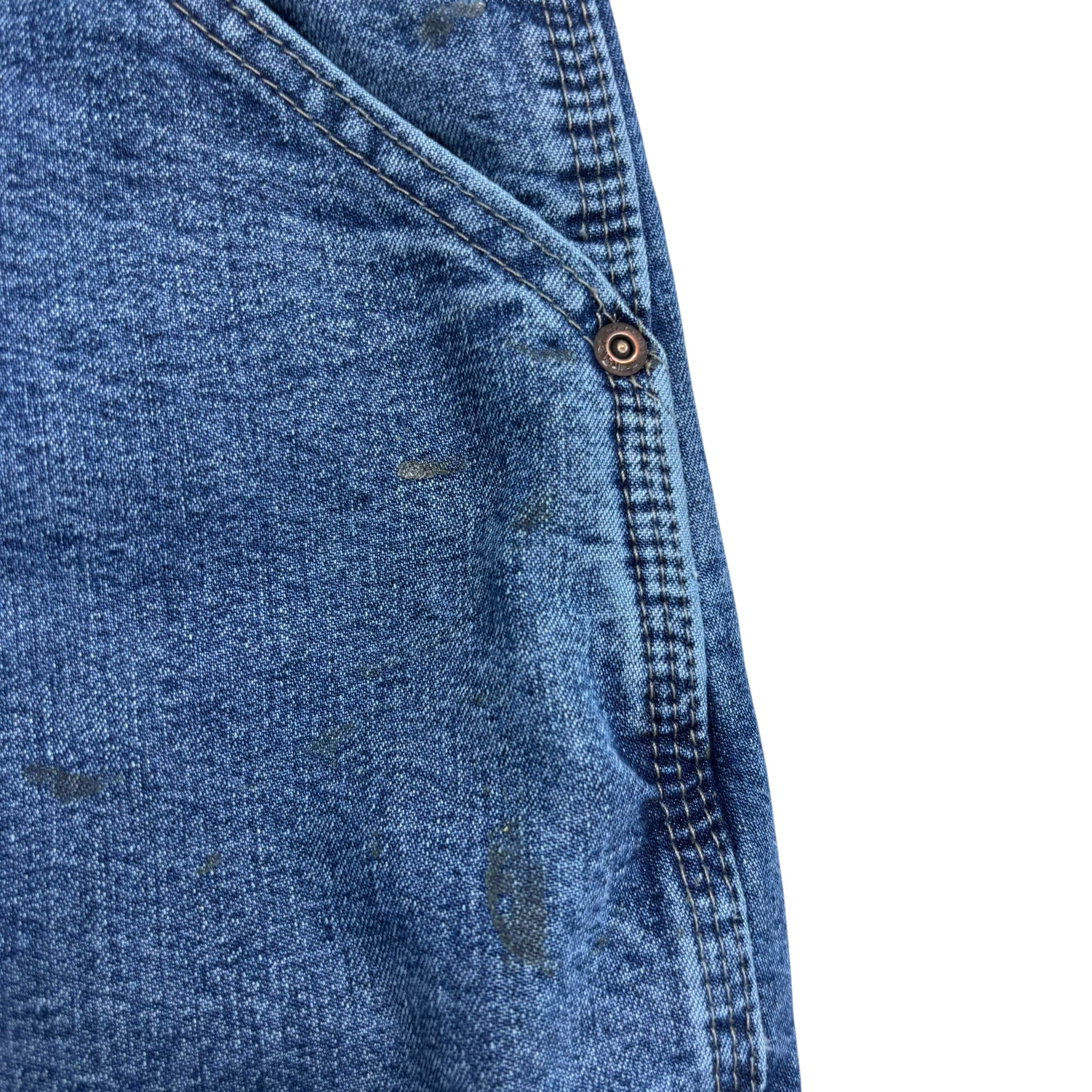 Wrangler Carpenter Jeans W42 L32 Mens Mid Blue Relaxed Fit Baggy Denim