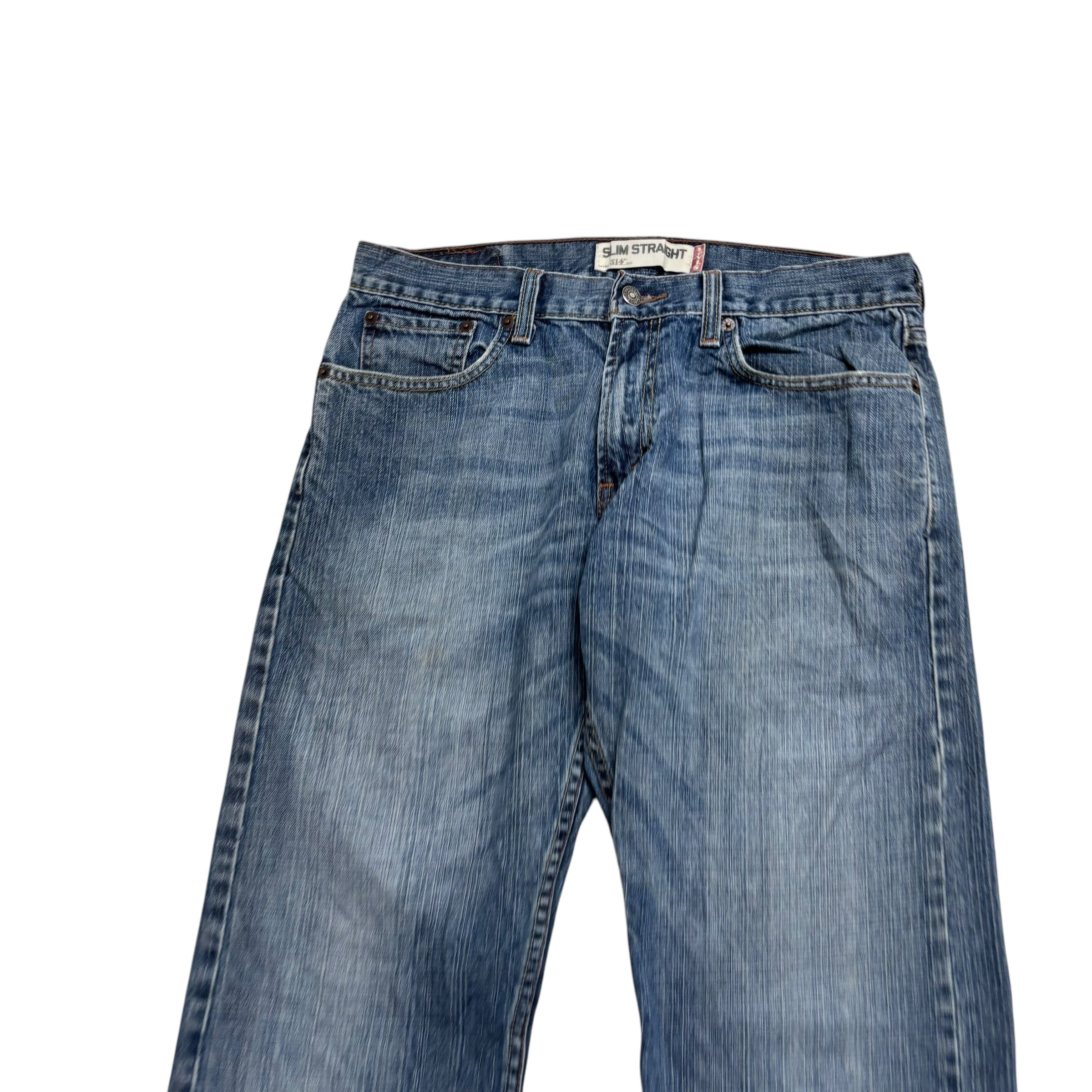 Levis 514 Jeans W33 L32 Mens Mid Blue Regular Straight Fit Vintage Denim