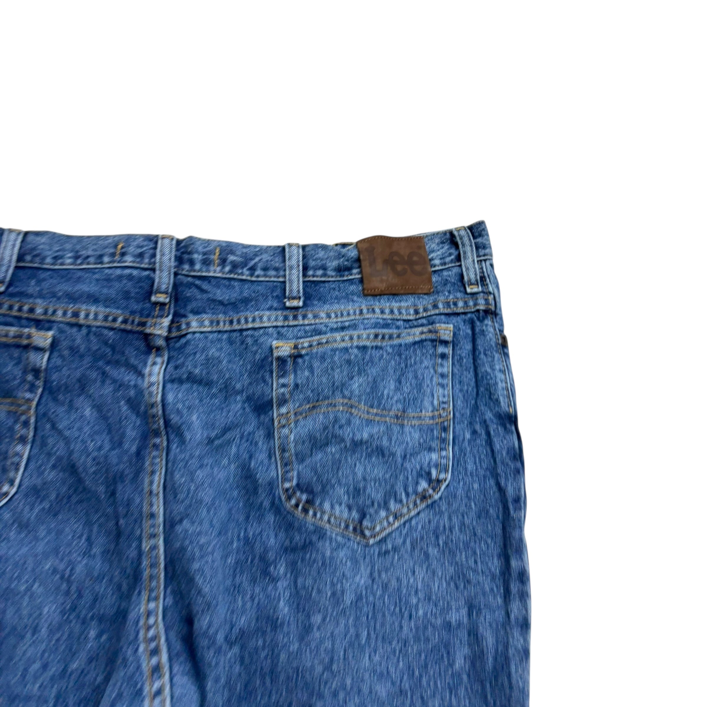 Lee Jeans W42 L30 Mens Mid Blue Regular Straight Fit Vintage Denim (E)