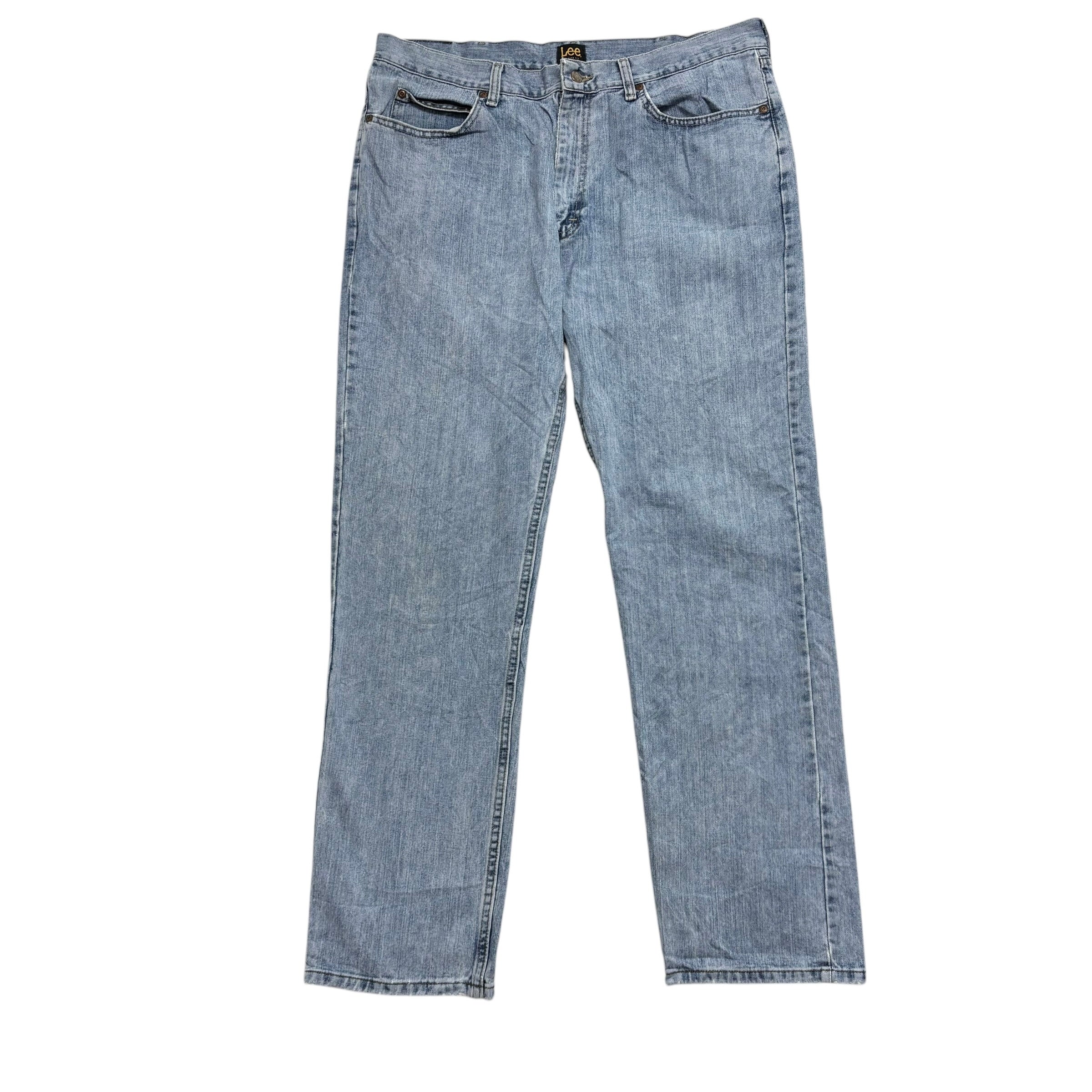 Lee Jeans W38 L34 Mens Light Blue Baggy Relaxed Straight Fit Denim (E)